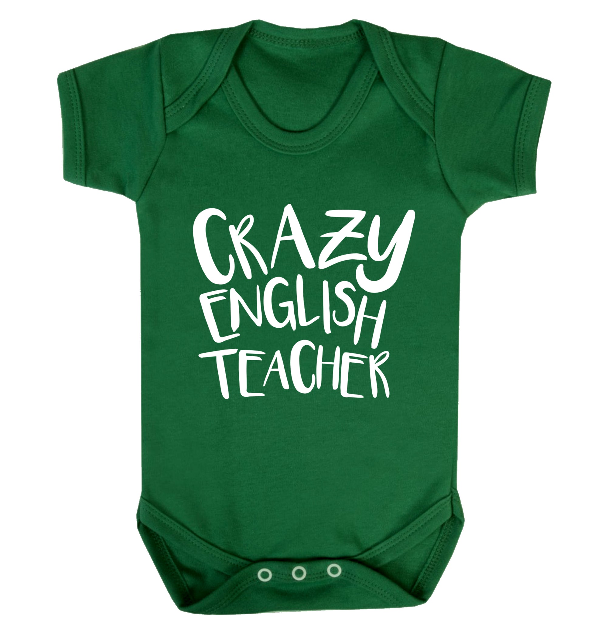 Crazy English Teacher Baby Vest green 18-24 months