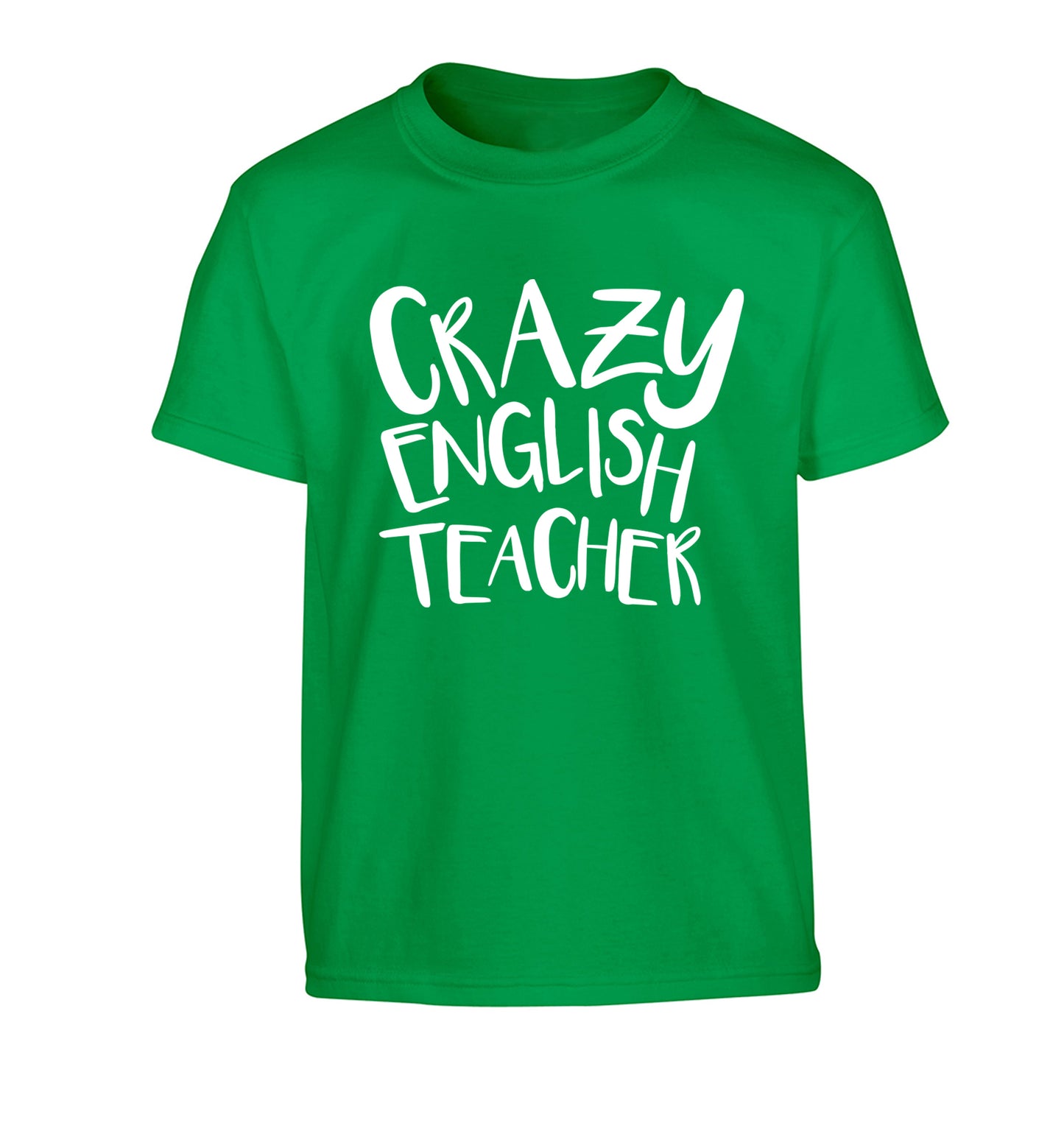 Crazy English Teacher Children's green Tshirt 12-13 Years