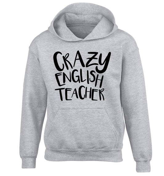 Crazy English Teacher children's grey hoodie 12-13 Years