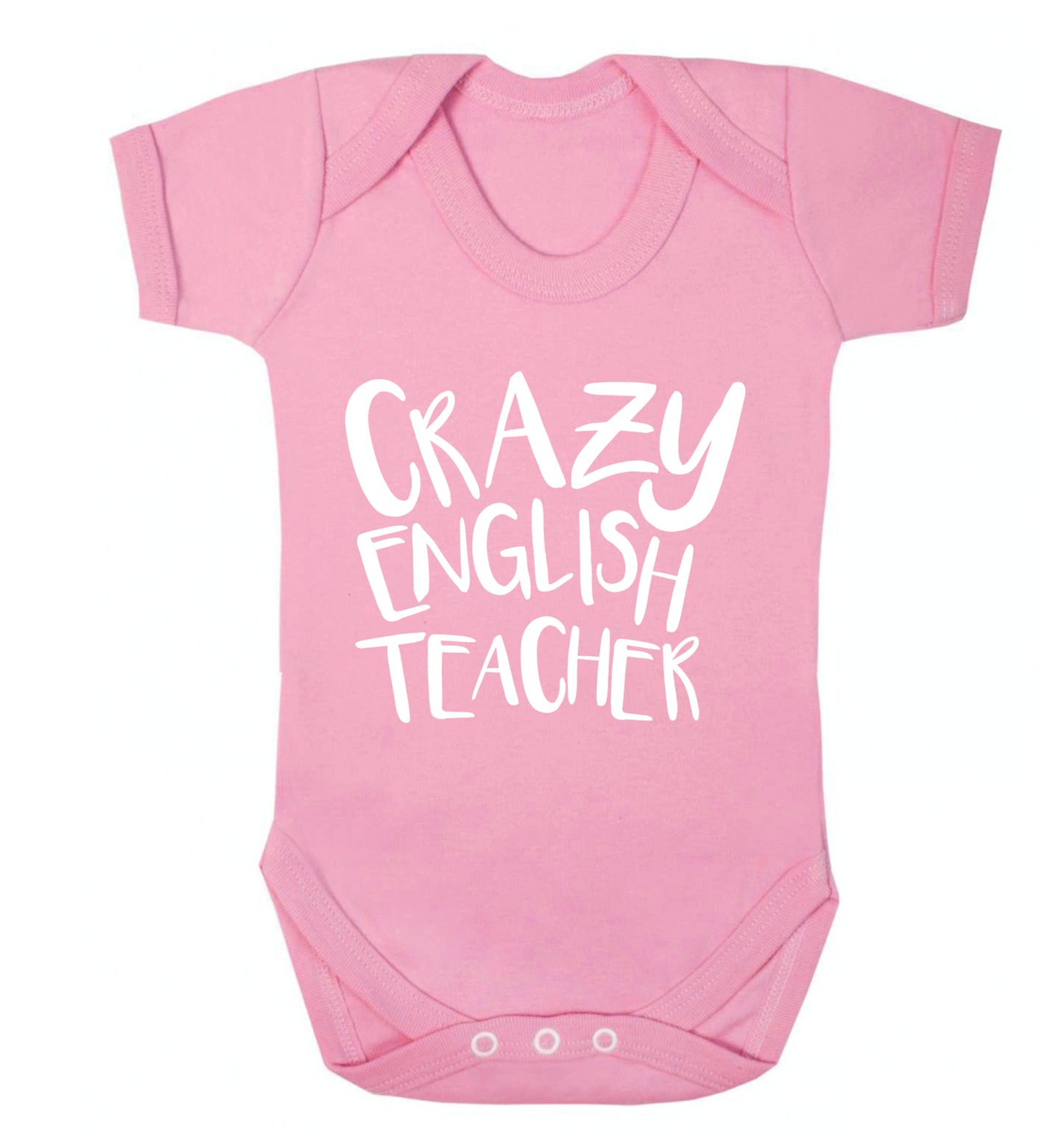 Crazy English Teacher Baby Vest pale pink 18-24 months