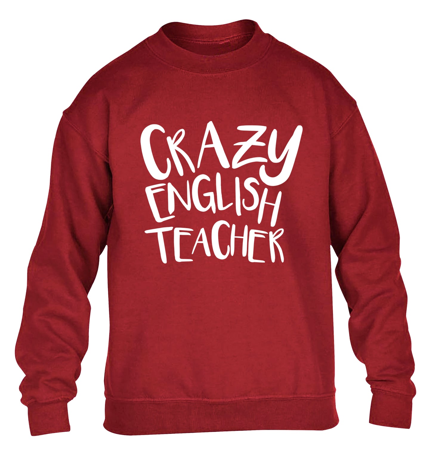 Crazy English Teacher children's grey sweater 12-13 Years