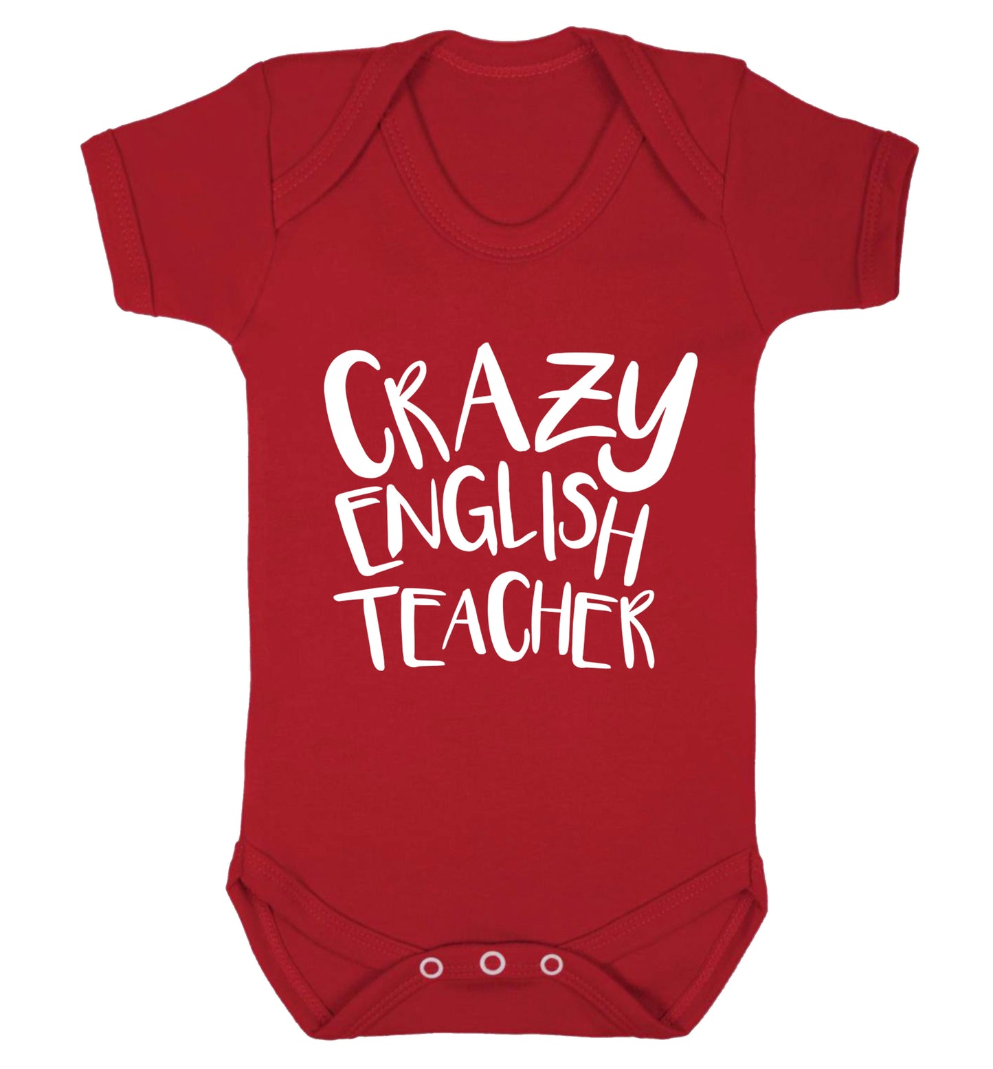 Crazy English Teacher Baby Vest red 18-24 months