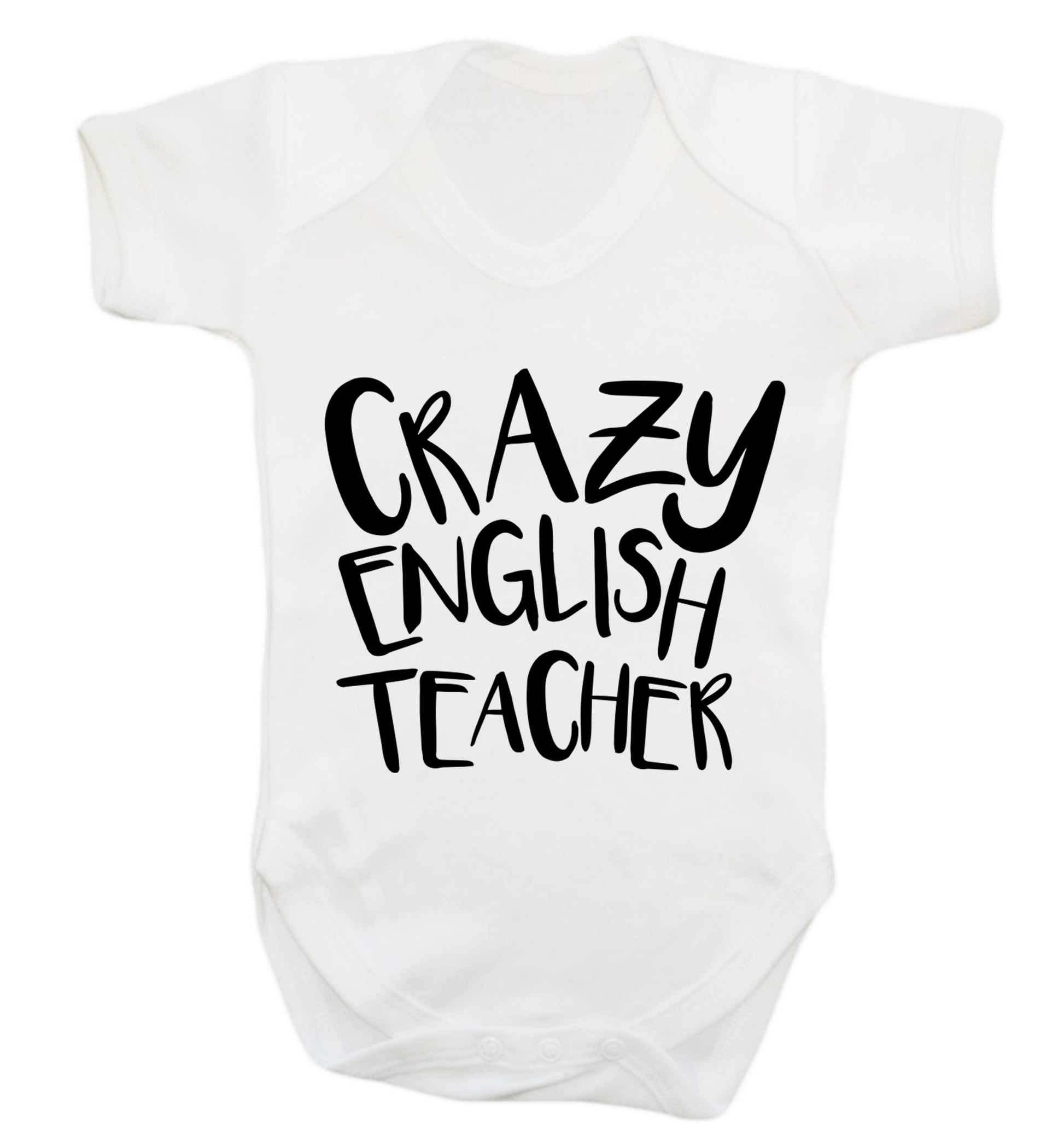 Crazy English Teacher Baby Vest white 18-24 months