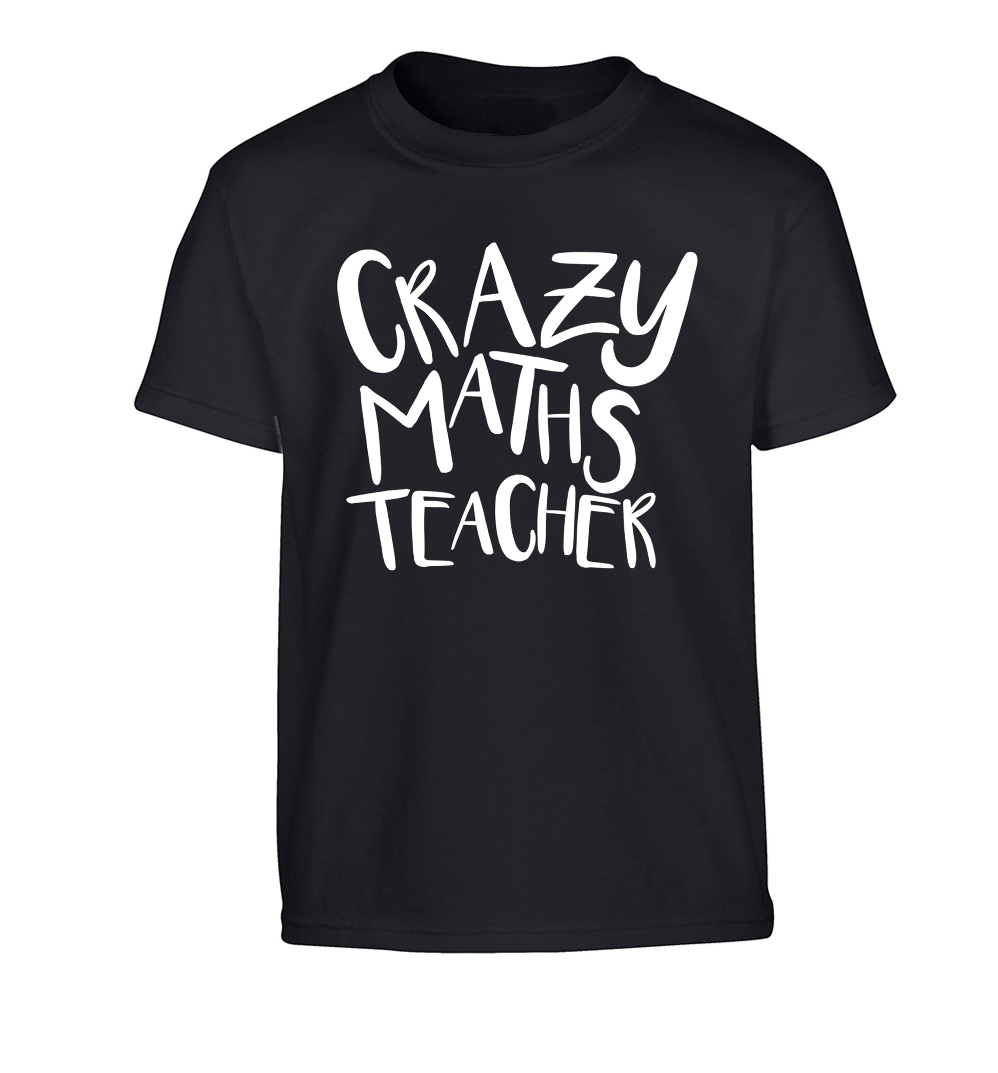 Crazy maths teacher Children's black Tshirt 12-13 Years