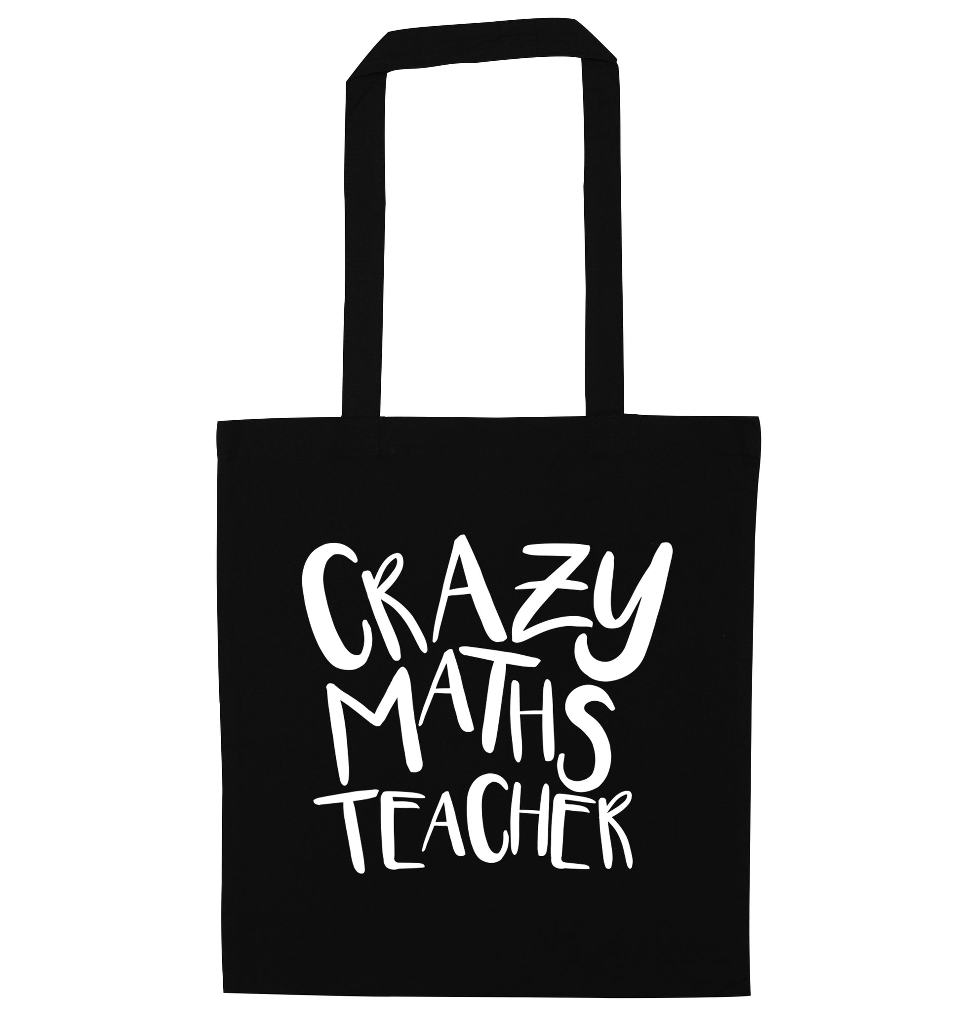 Crazy maths teacher black tote bag