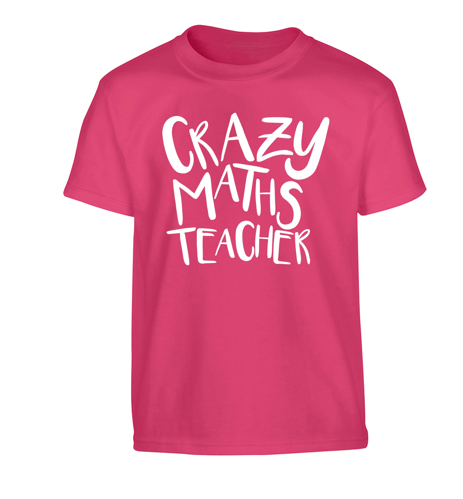 Crazy maths teacher Children's pink Tshirt 12-13 Years