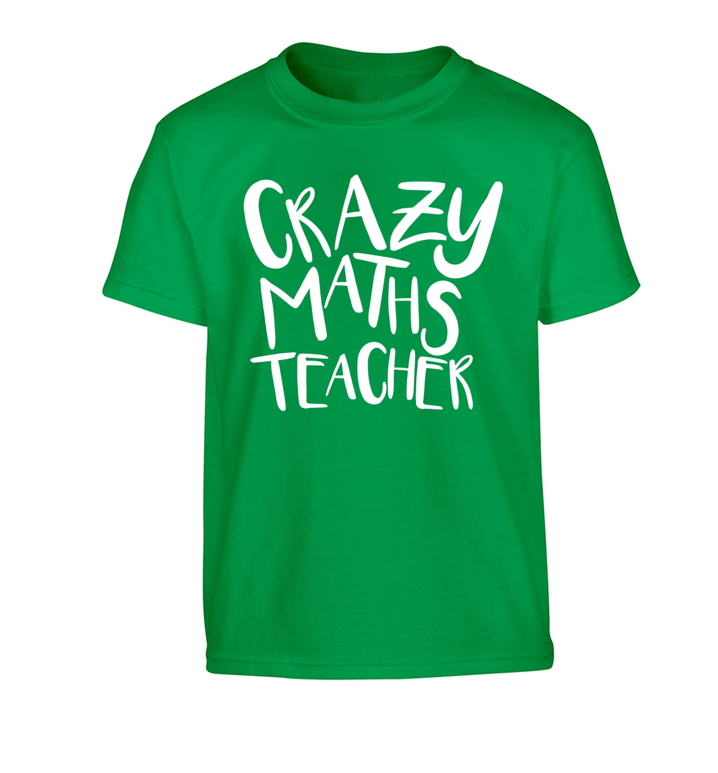 Crazy maths teacher Children's green Tshirt 12-13 Years