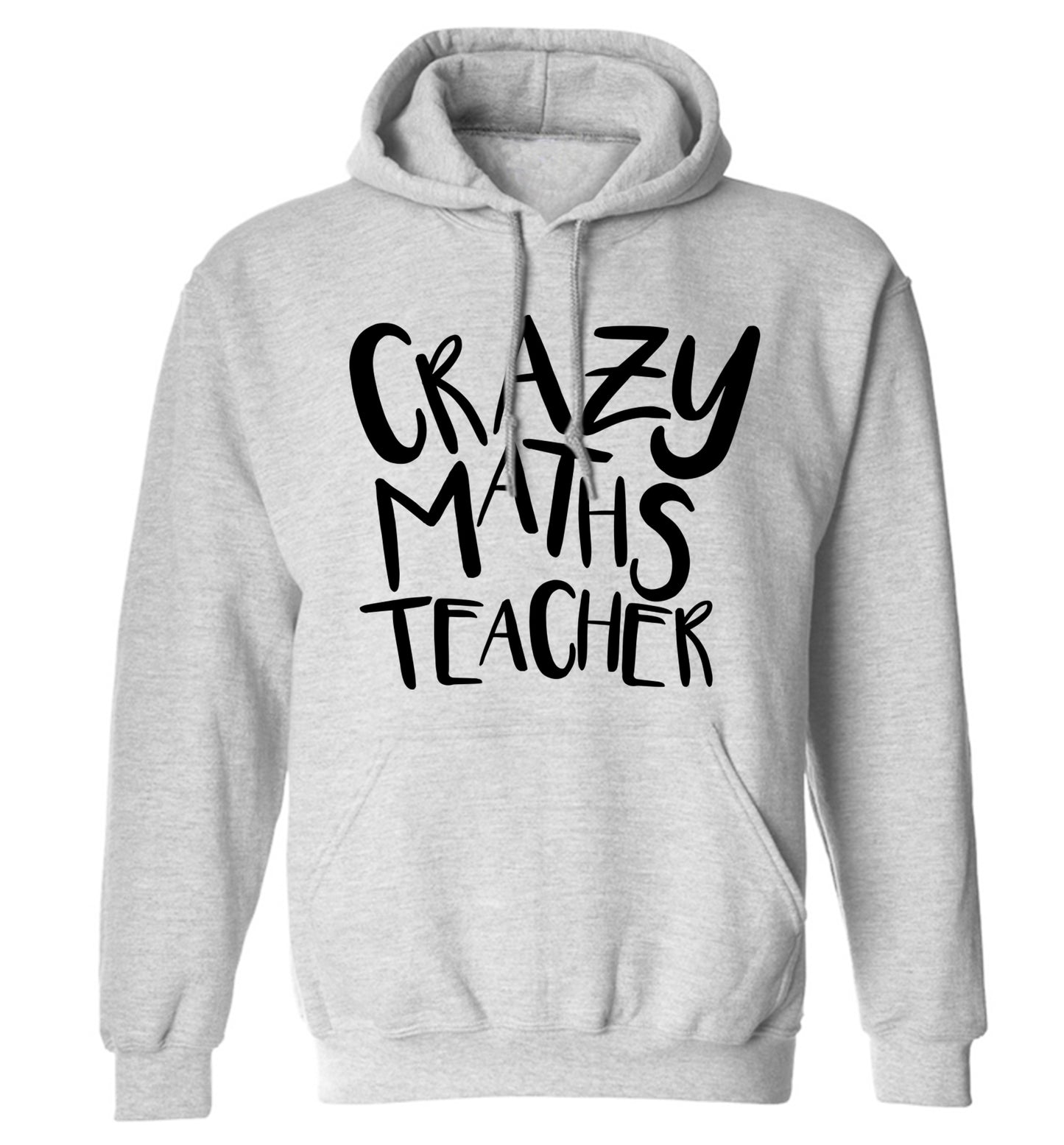 Crazy maths teacher adults unisex grey hoodie 2XL