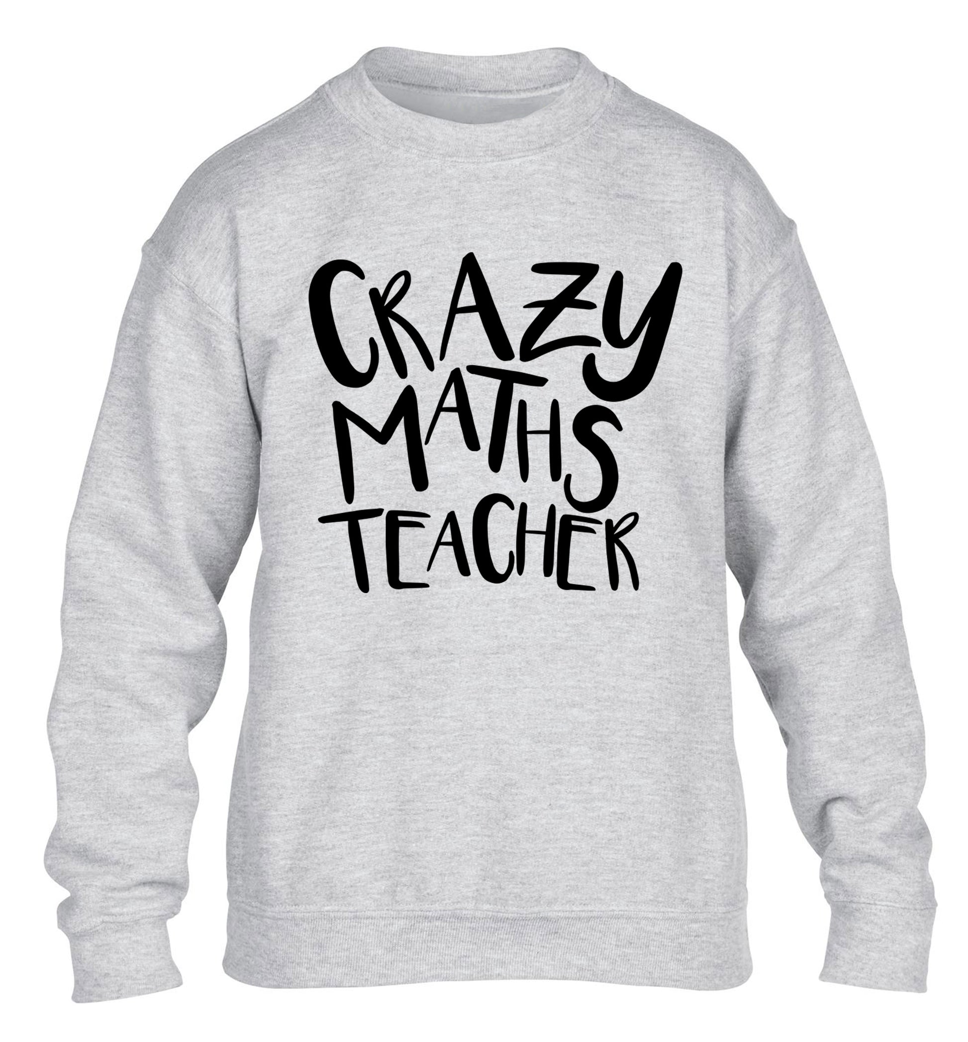 Crazy maths teacher children's grey sweater 12-13 Years