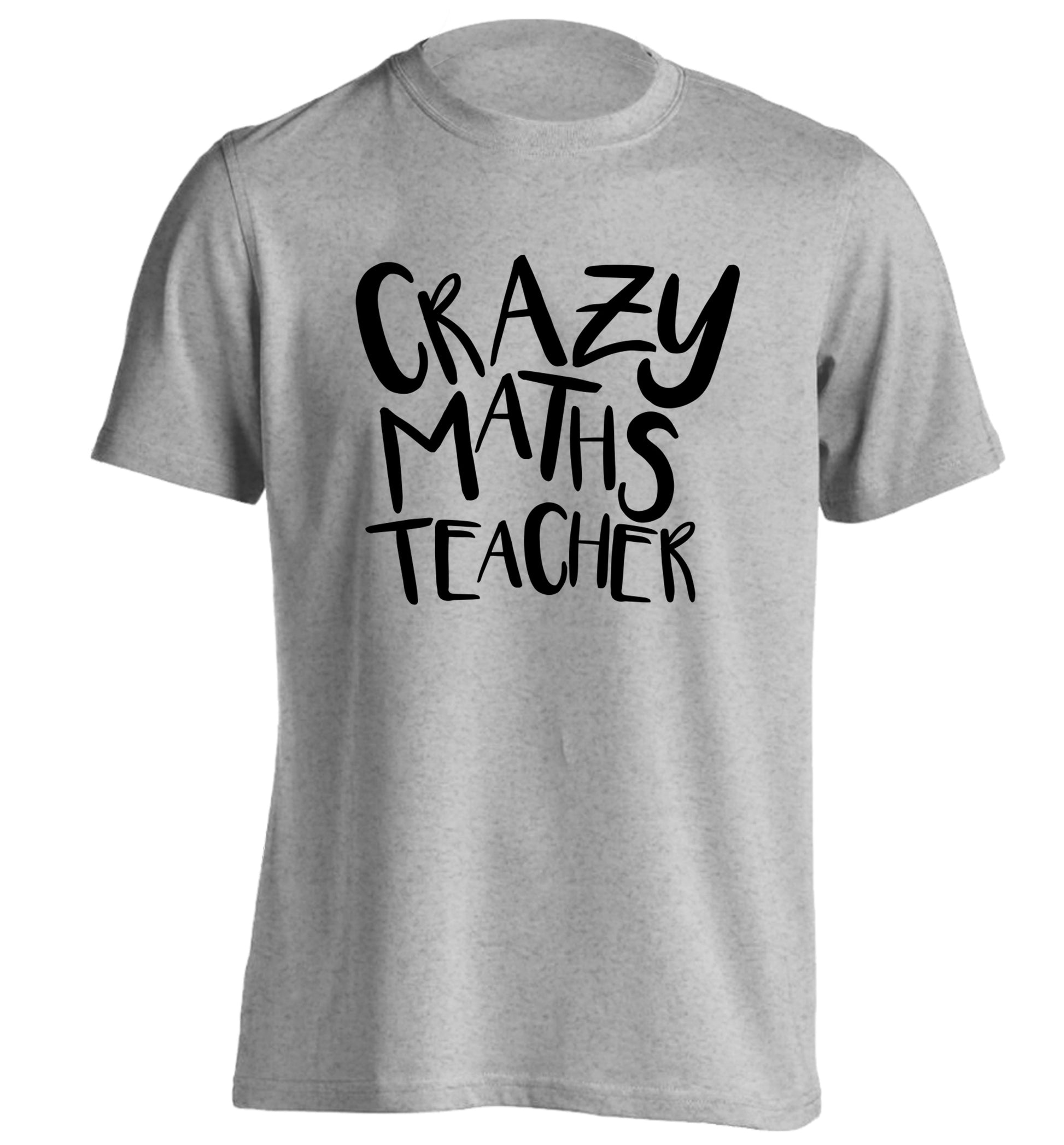 Crazy maths teacher adults unisex grey Tshirt 2XL