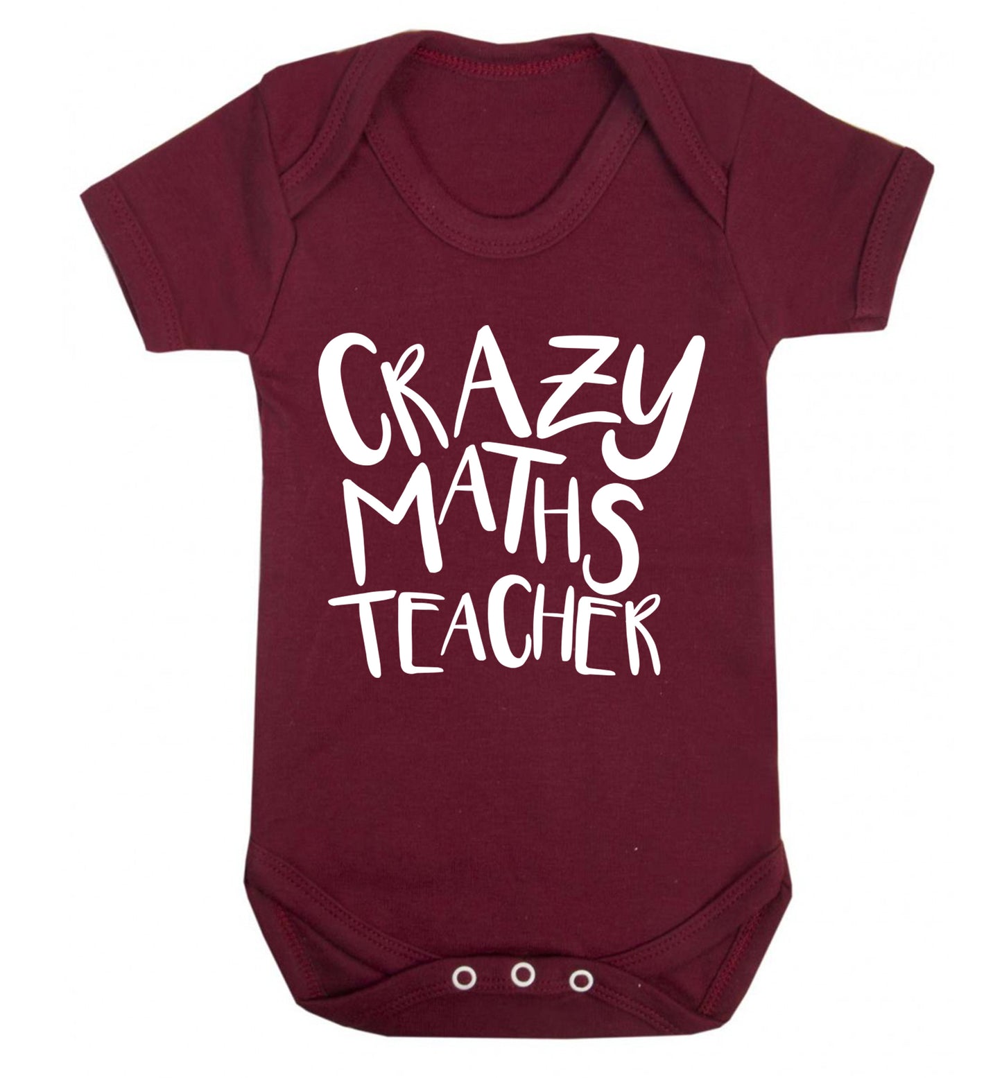 Crazy maths teacher Baby Vest maroon 18-24 months