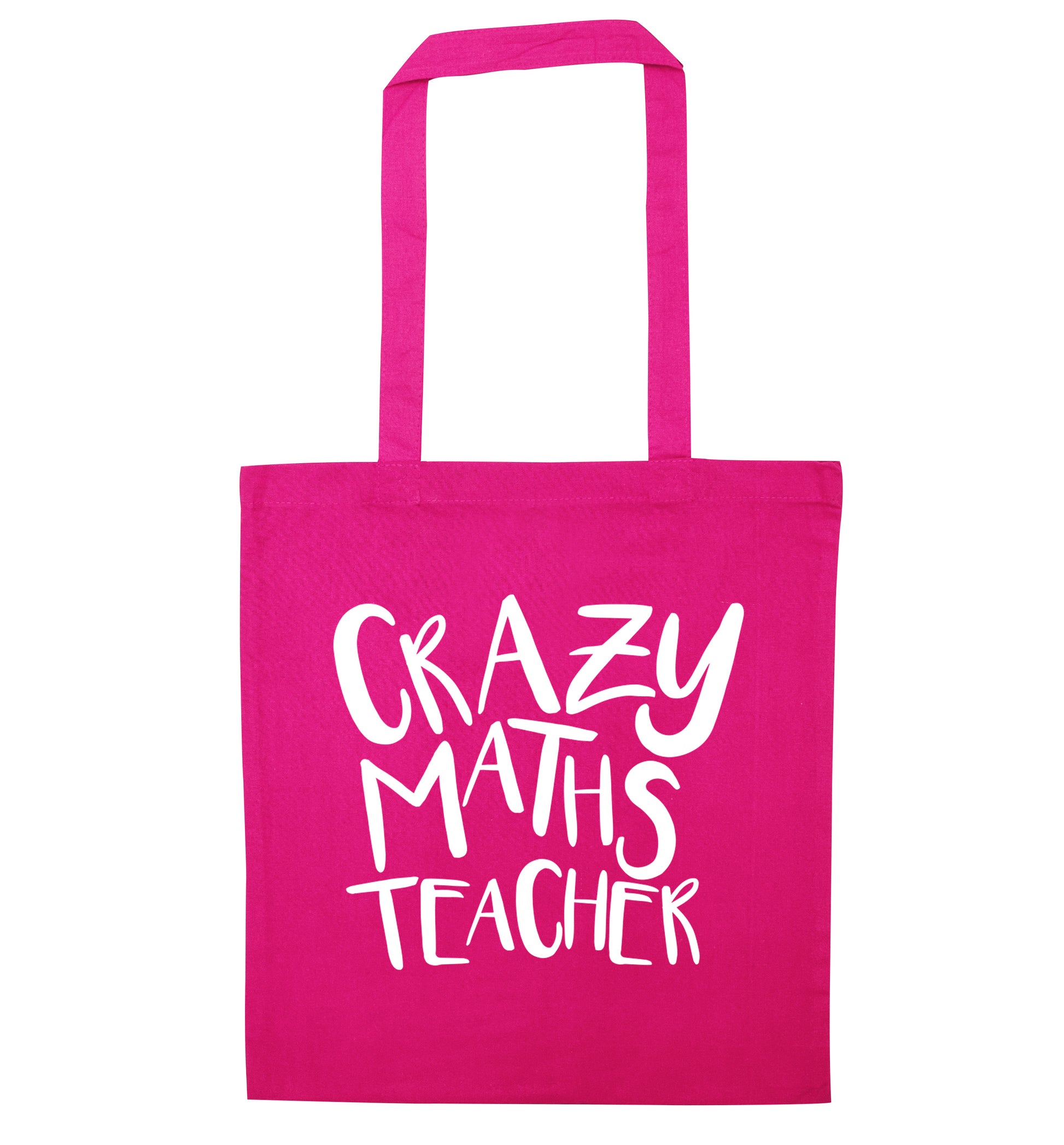 Crazy maths teacher pink tote bag