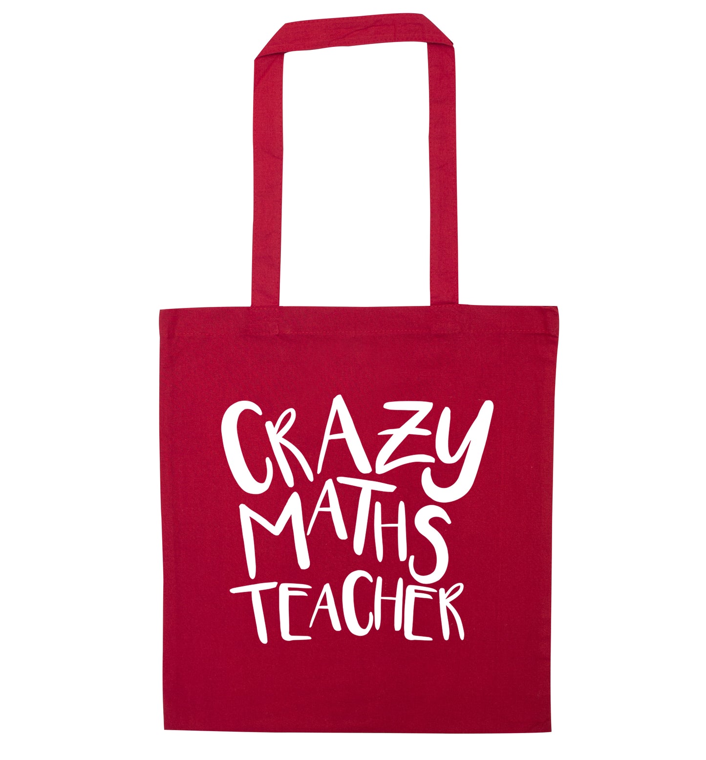 Crazy maths teacher red tote bag