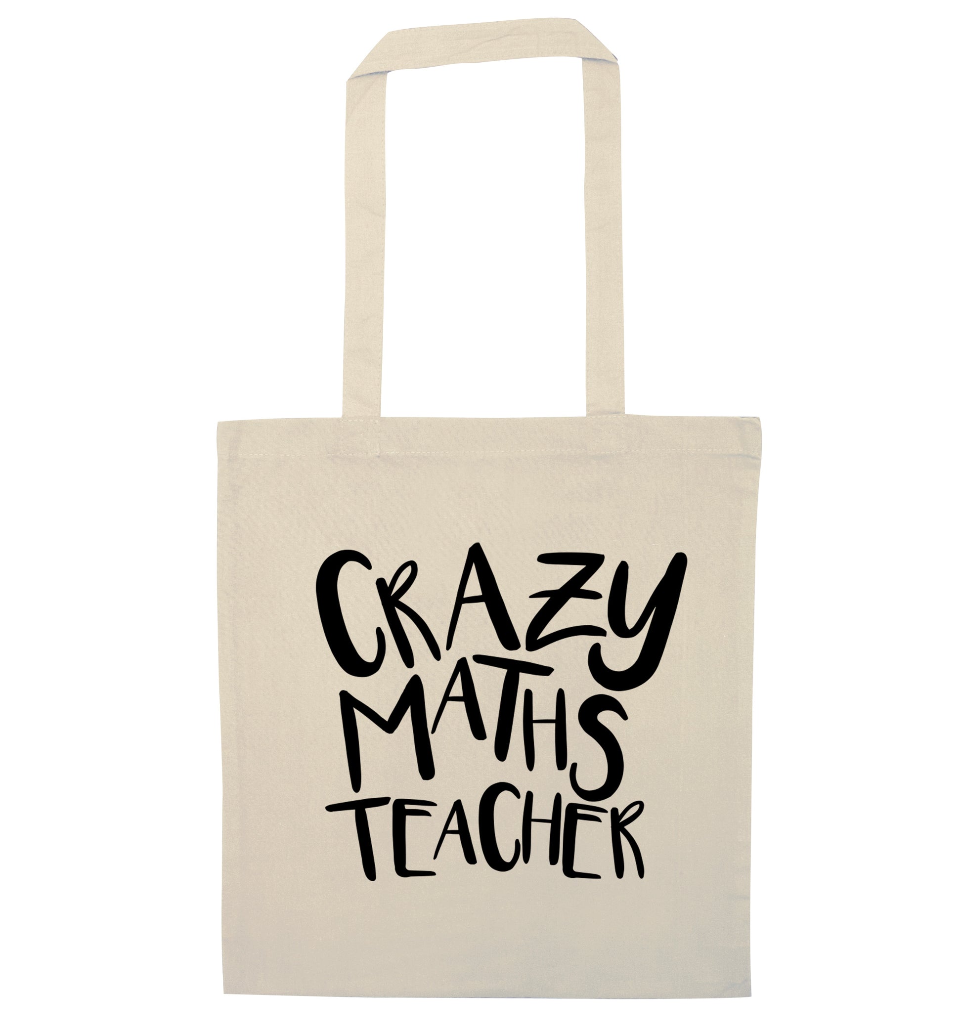 Crazy maths teacher natural tote bag