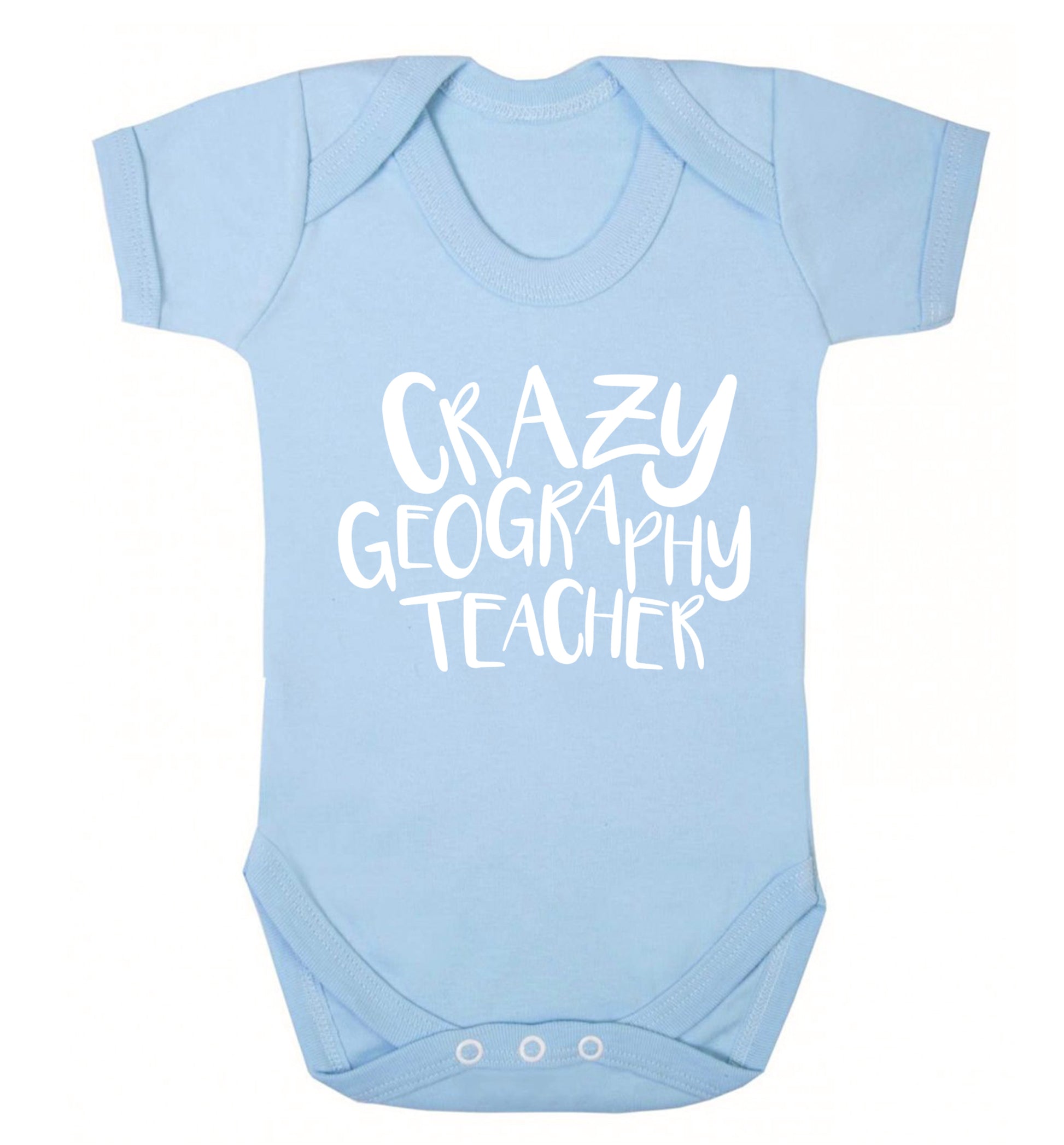 Crazy geography teacher Baby Vest pale blue 18-24 months