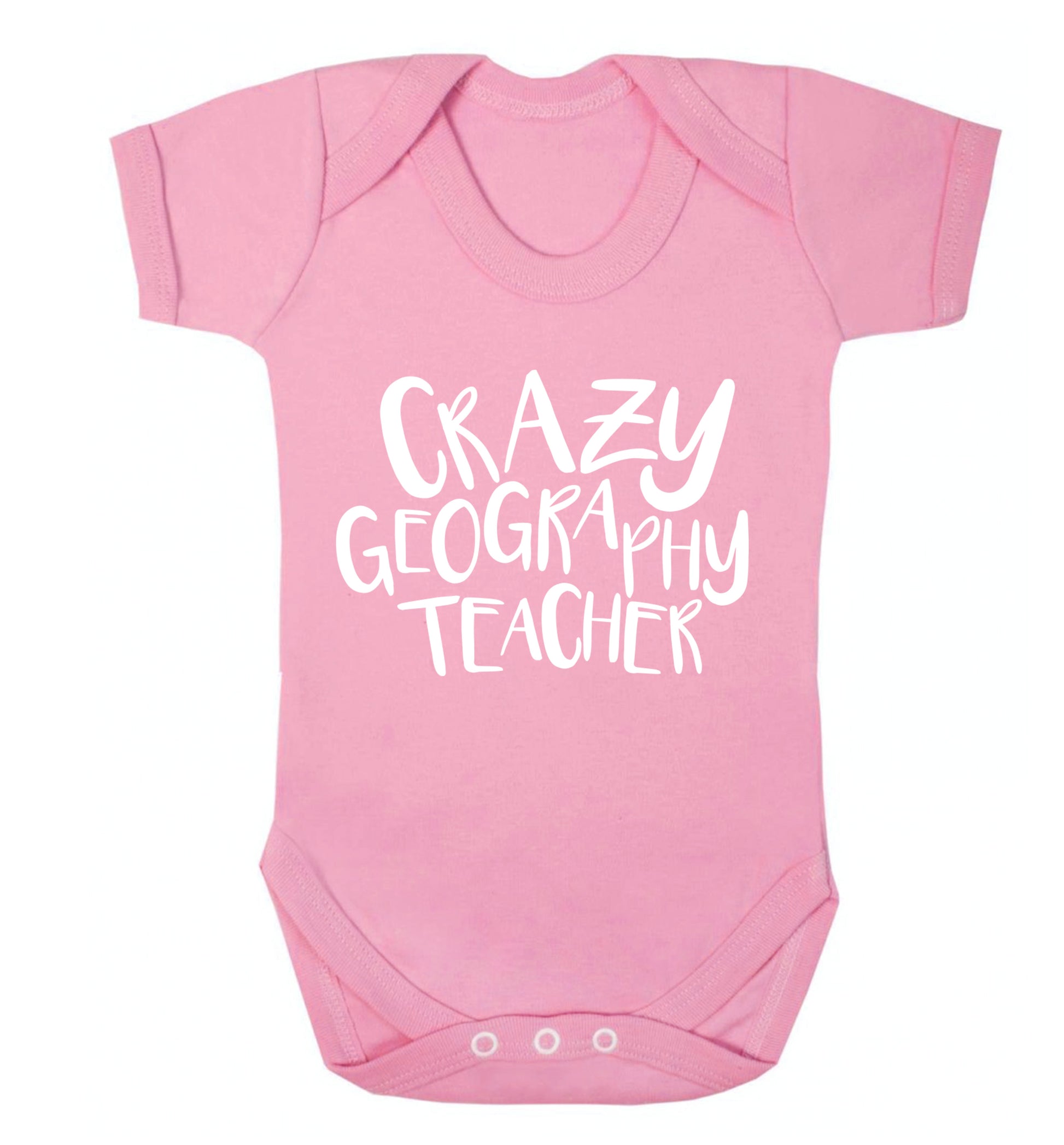 Crazy geography teacher Baby Vest pale pink 18-24 months