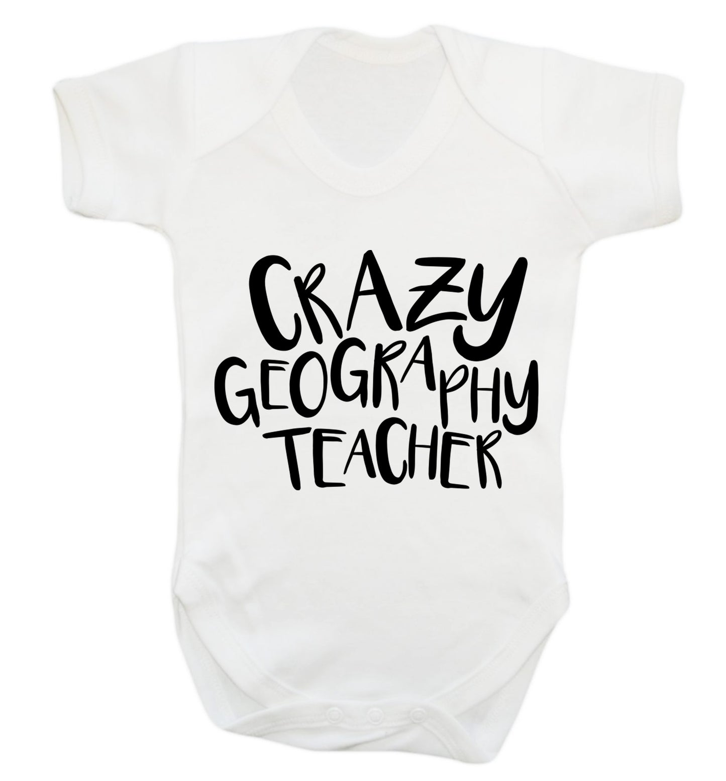 Crazy geography teacher Baby Vest white 18-24 months