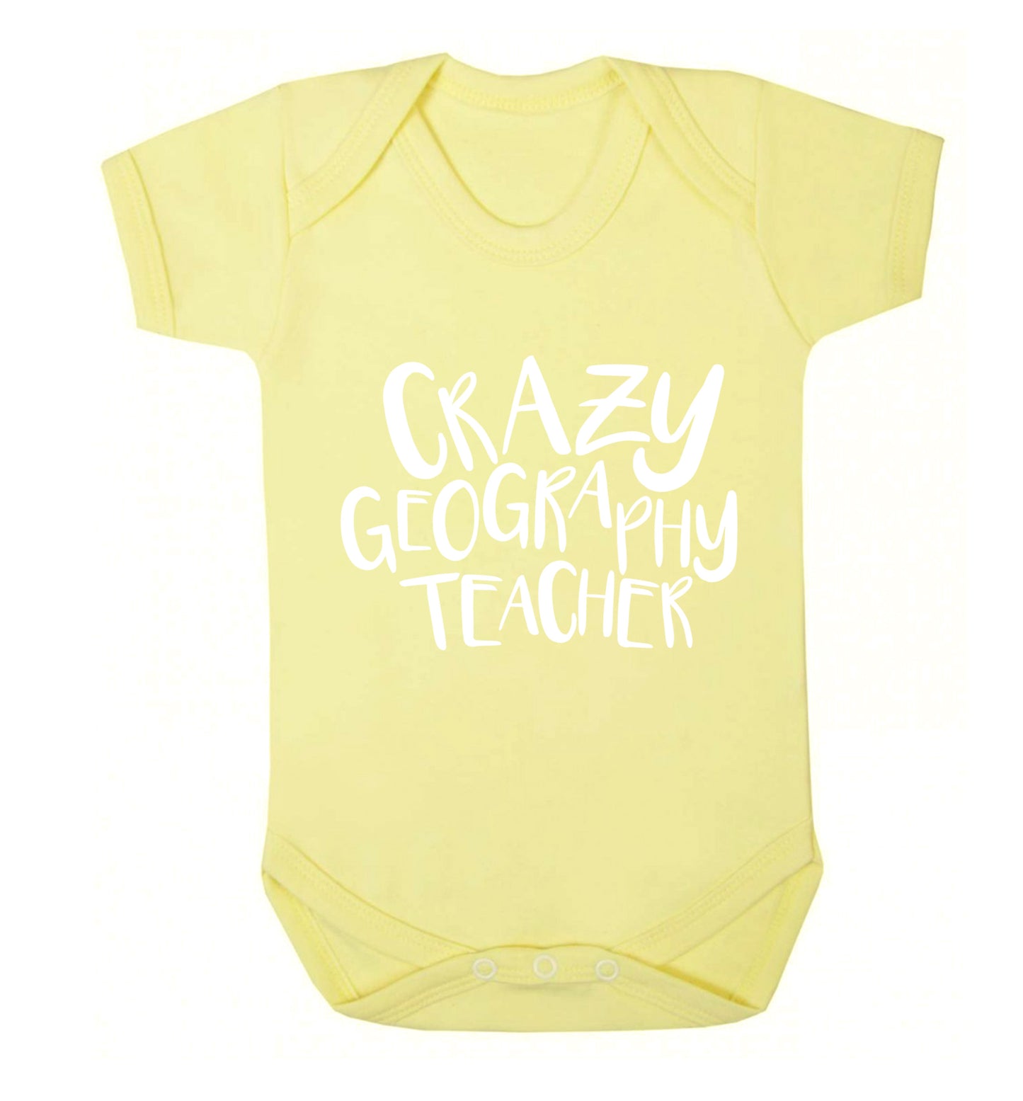 Crazy geography teacher Baby Vest pale yellow 18-24 months