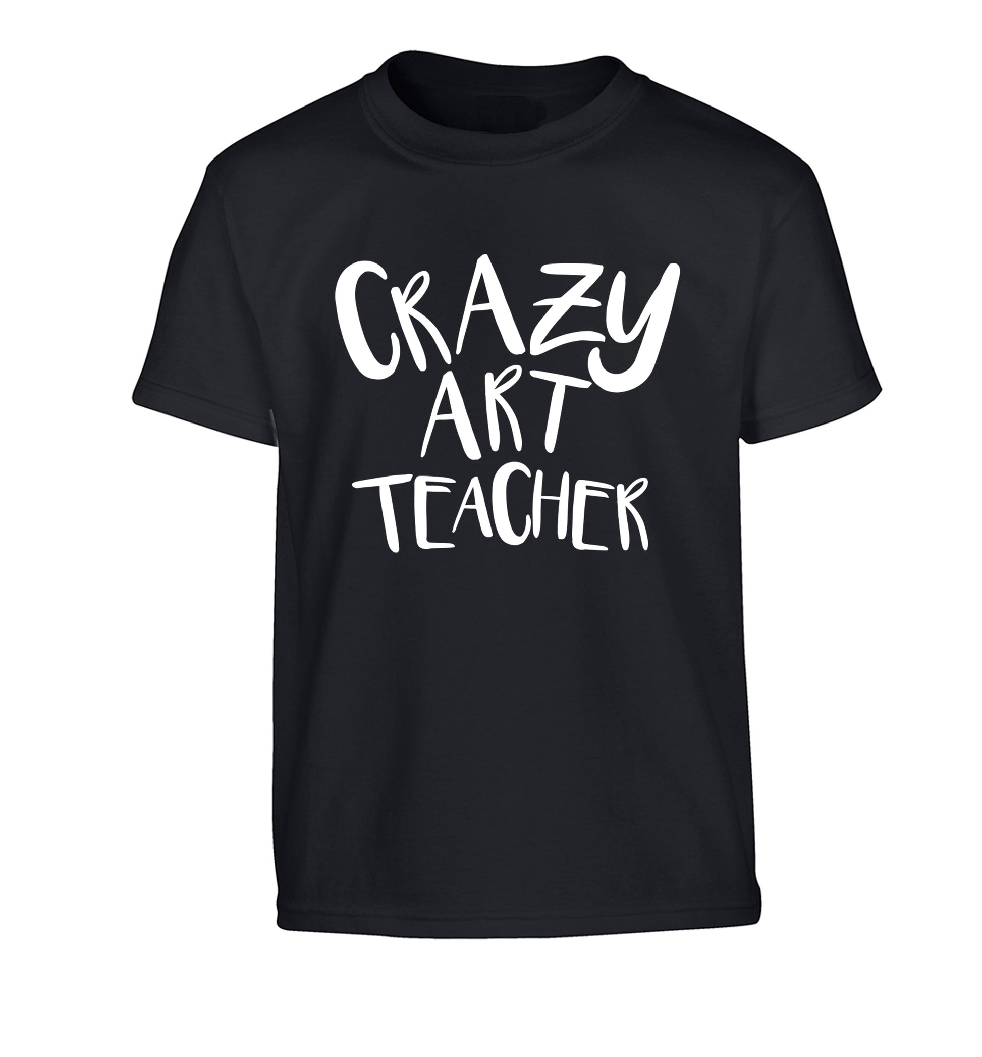 Crazy art teacher Children's black Tshirt 12-13 Years