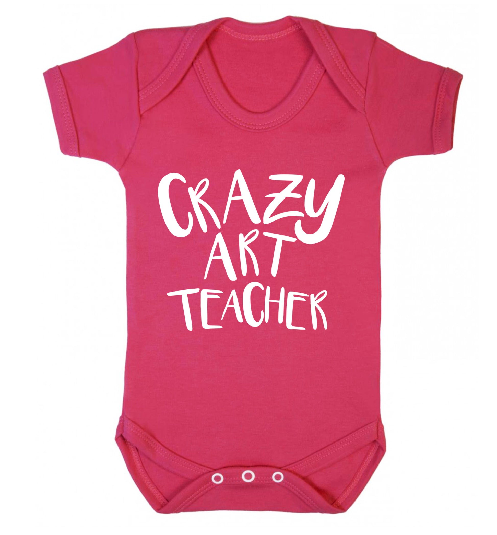 Crazy art teacher Baby Vest dark pink 18-24 months