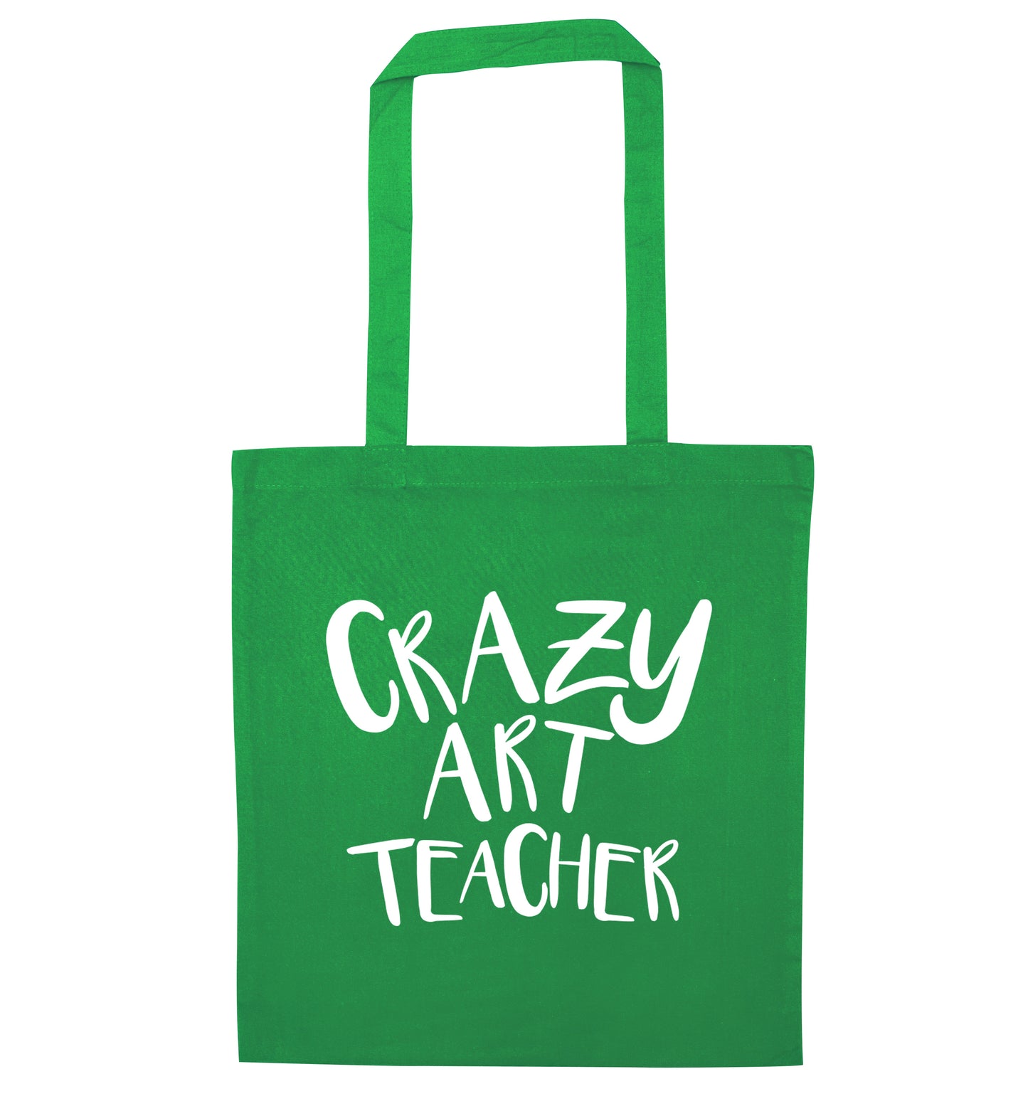 Crazy art teacher green tote bag