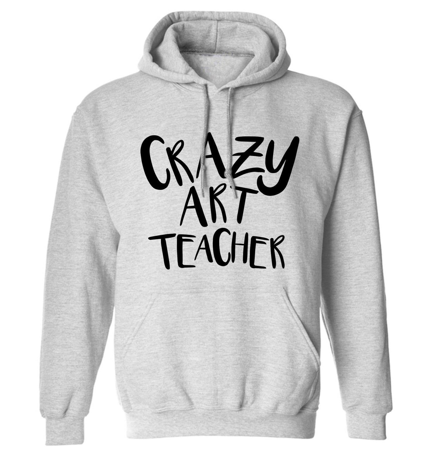 Crazy art teacher adults unisex grey hoodie 2XL