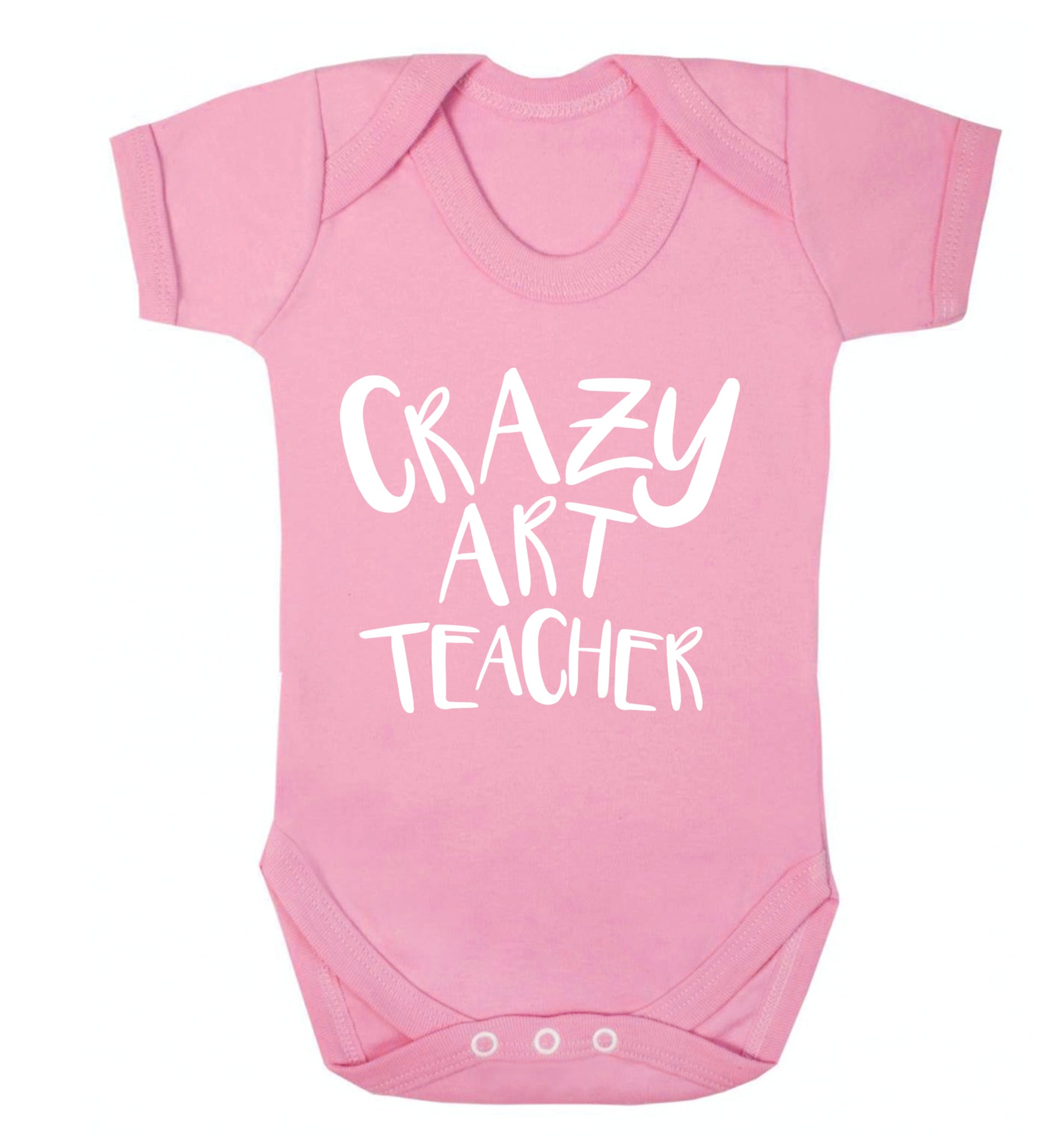 Crazy art teacher Baby Vest pale pink 18-24 months