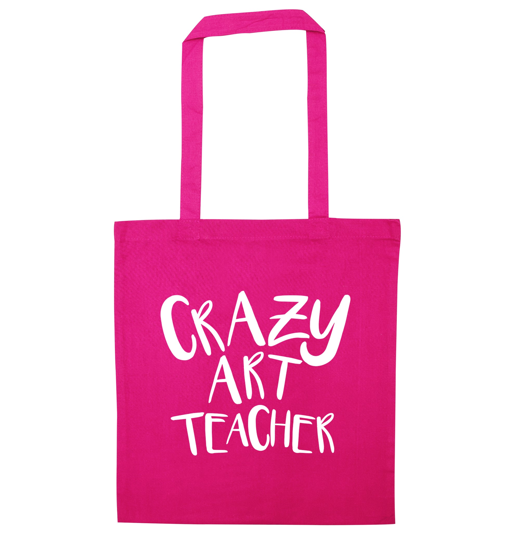 Crazy art teacher pink tote bag