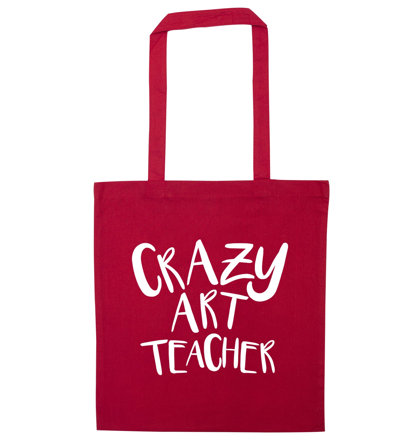 Crazy art teacher red tote bag