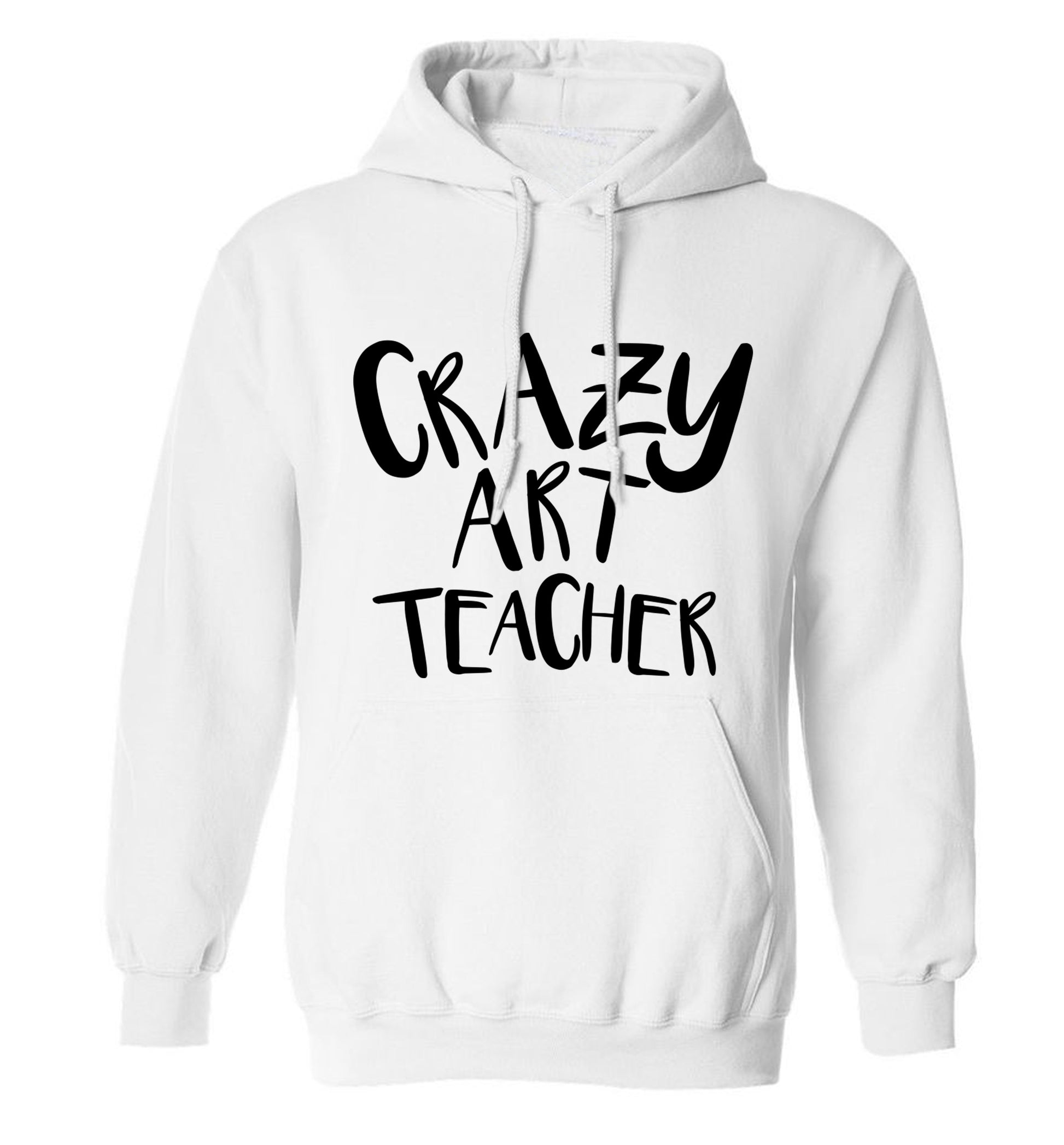 Crazy art teacher adults unisex white hoodie 2XL