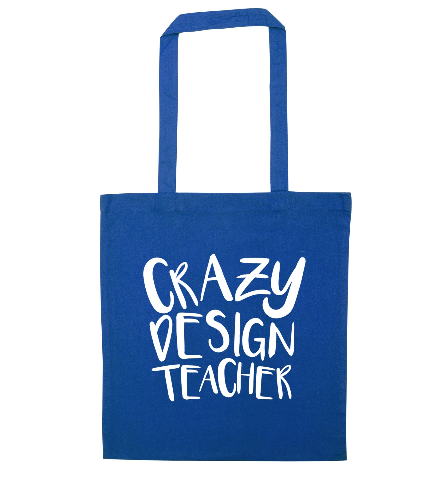 Crazy design teacher blue tote bag