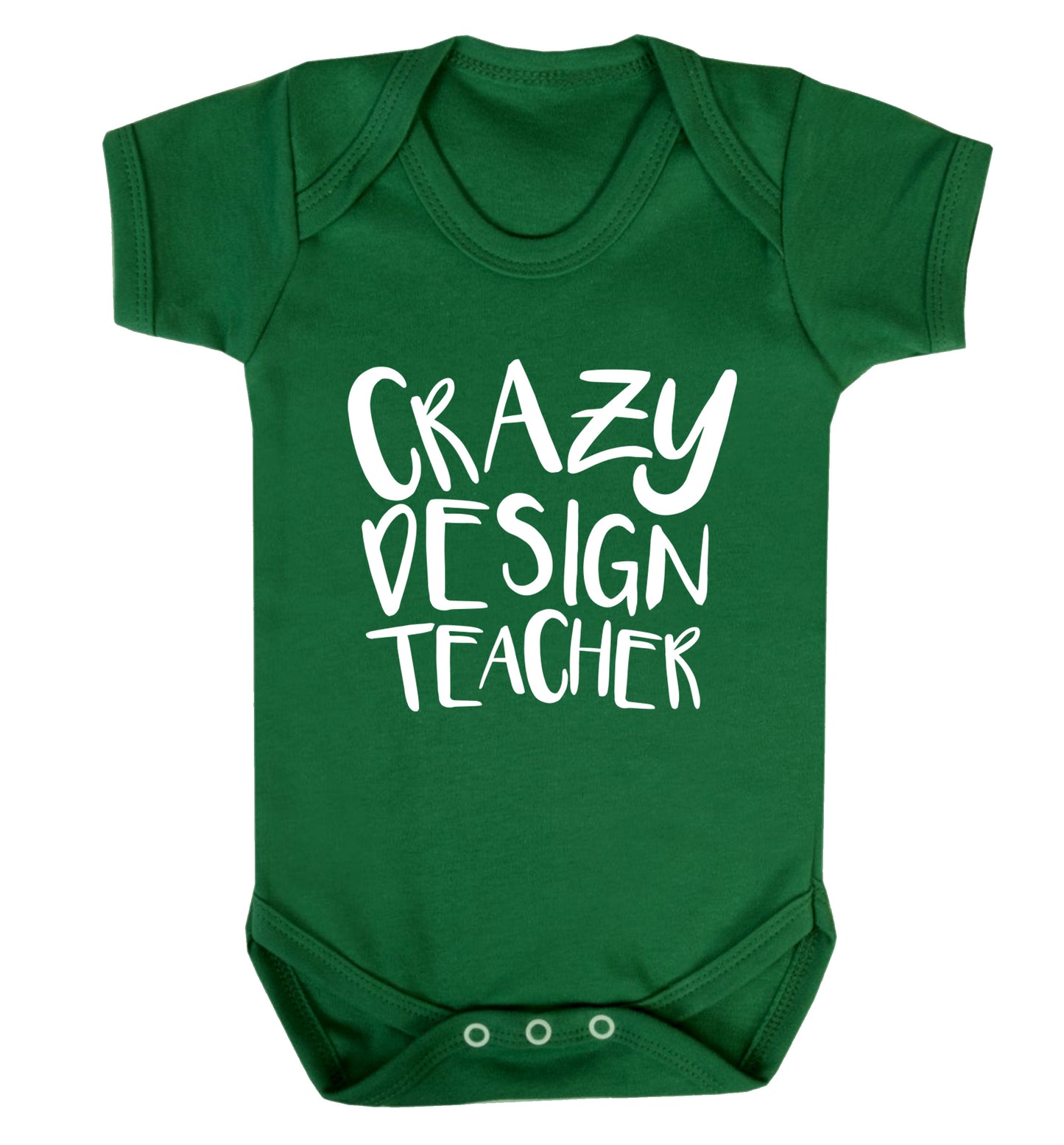 Crazy design teacher Baby Vest green 18-24 months