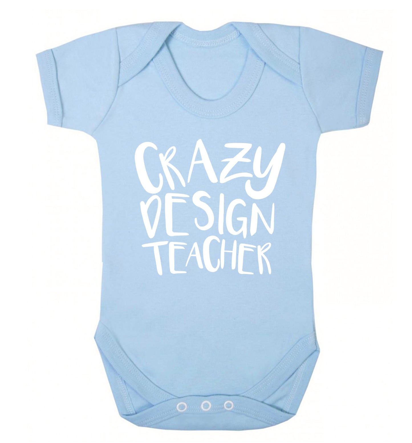 Crazy design teacher Baby Vest pale blue 18-24 months