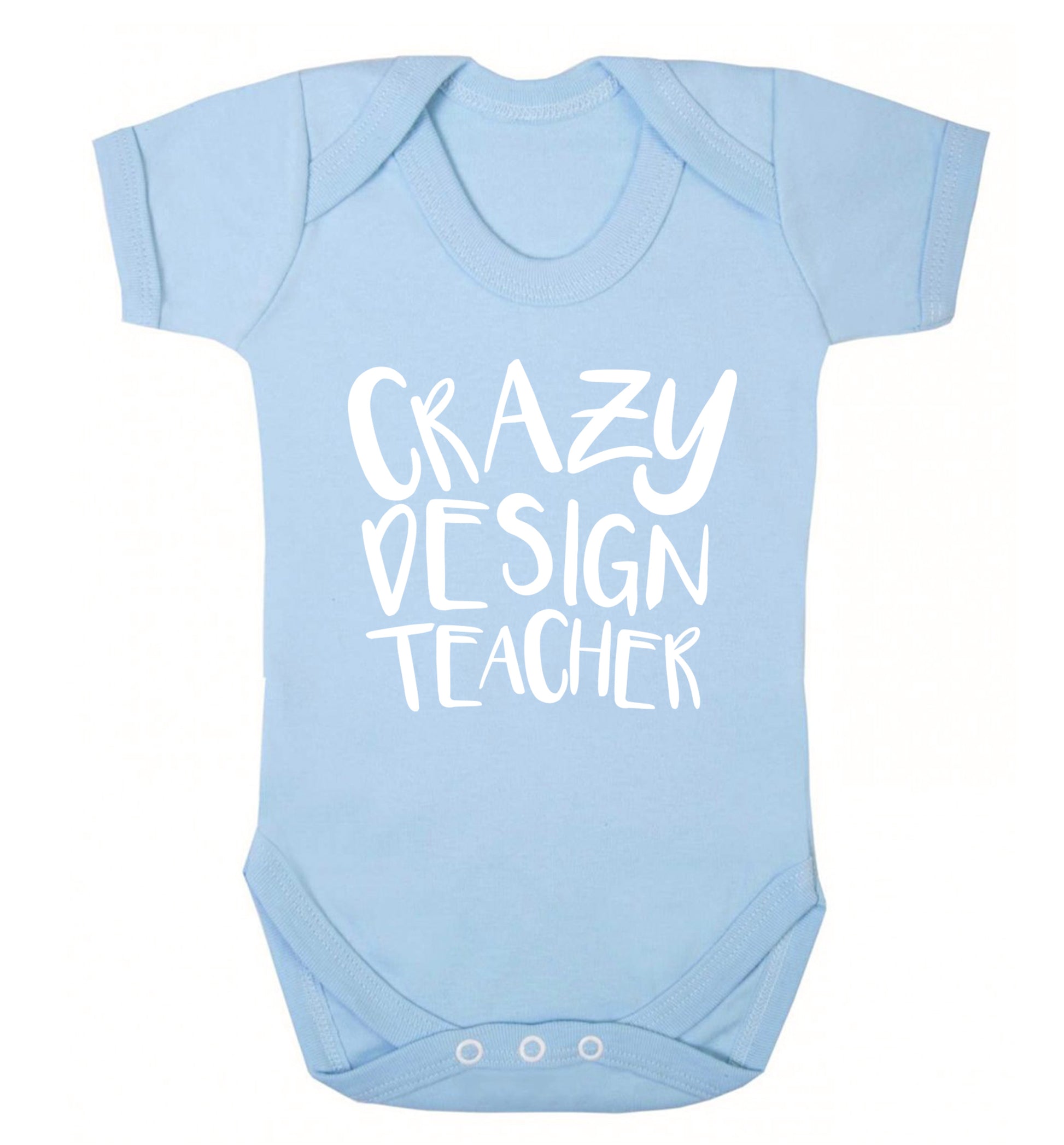 Crazy design teacher Baby Vest pale blue 18-24 months