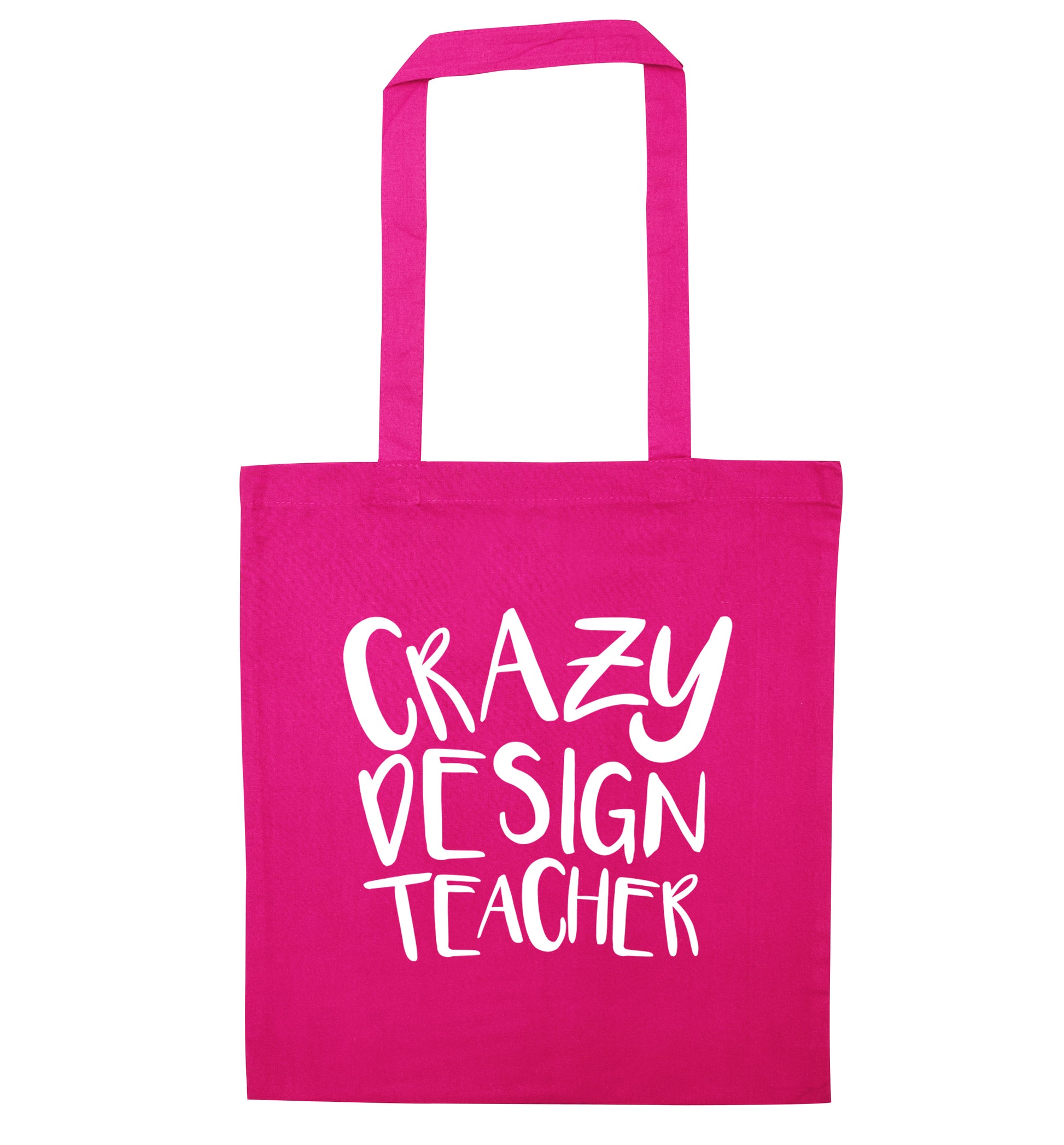 Crazy design teacher pink tote bag