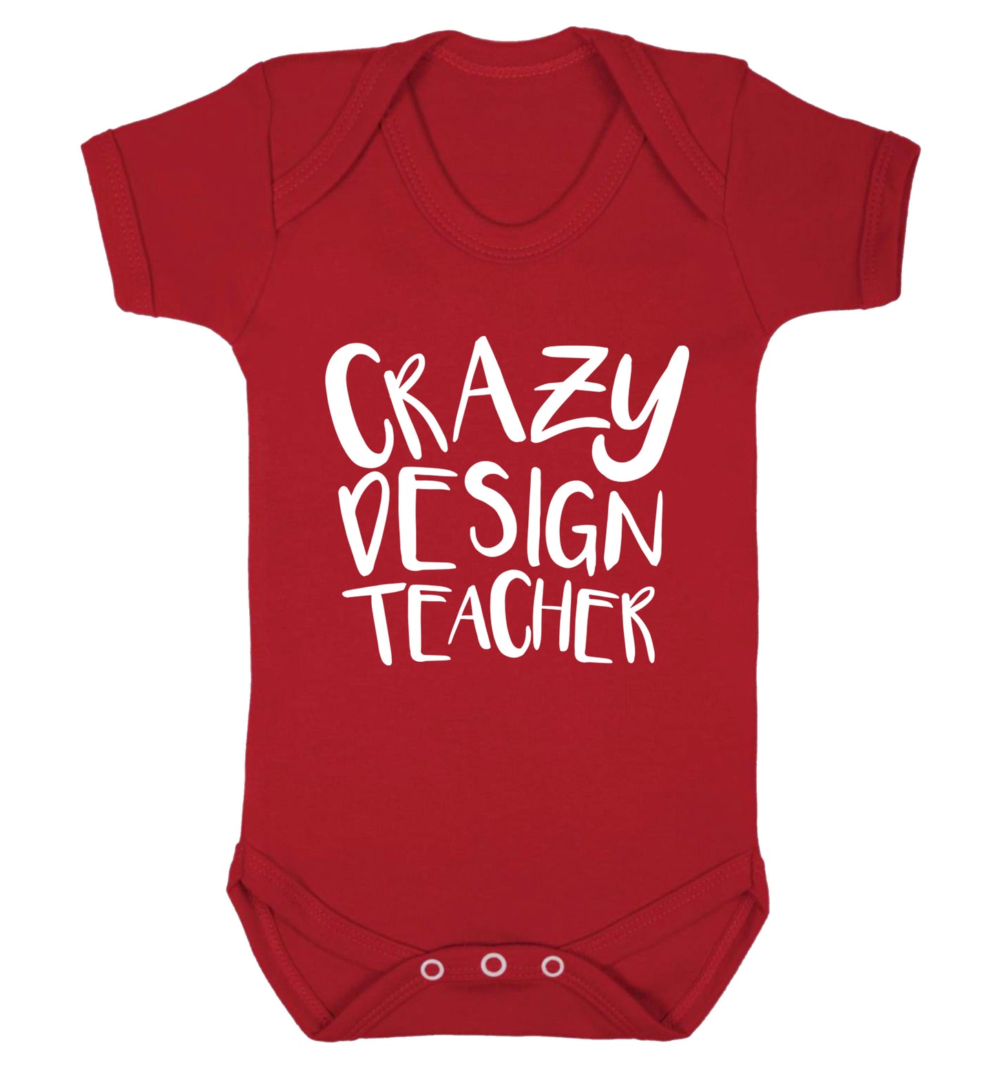 Crazy design teacher Baby Vest red 18-24 months