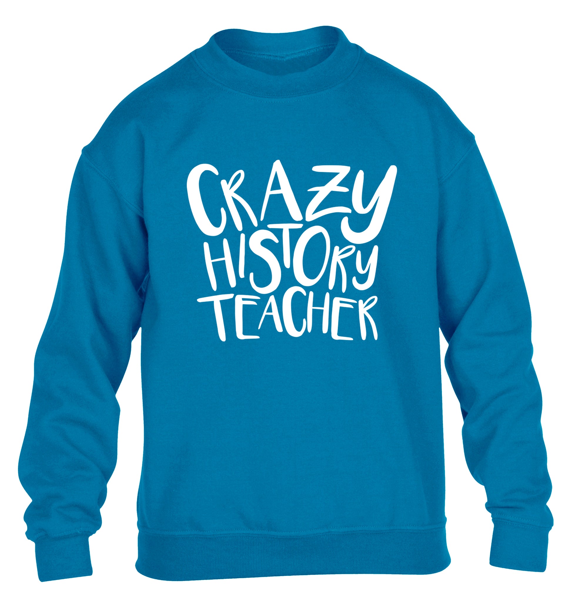 Crazy history teacher children's blue sweater 12-13 Years