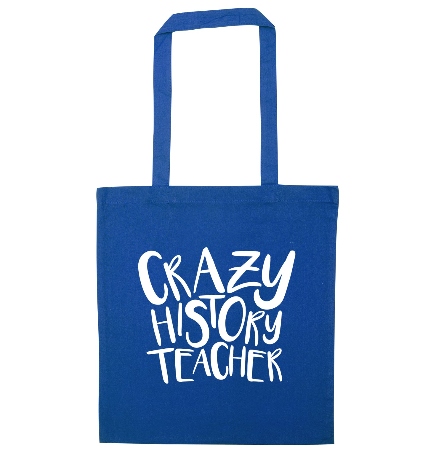 Crazy history teacher blue tote bag