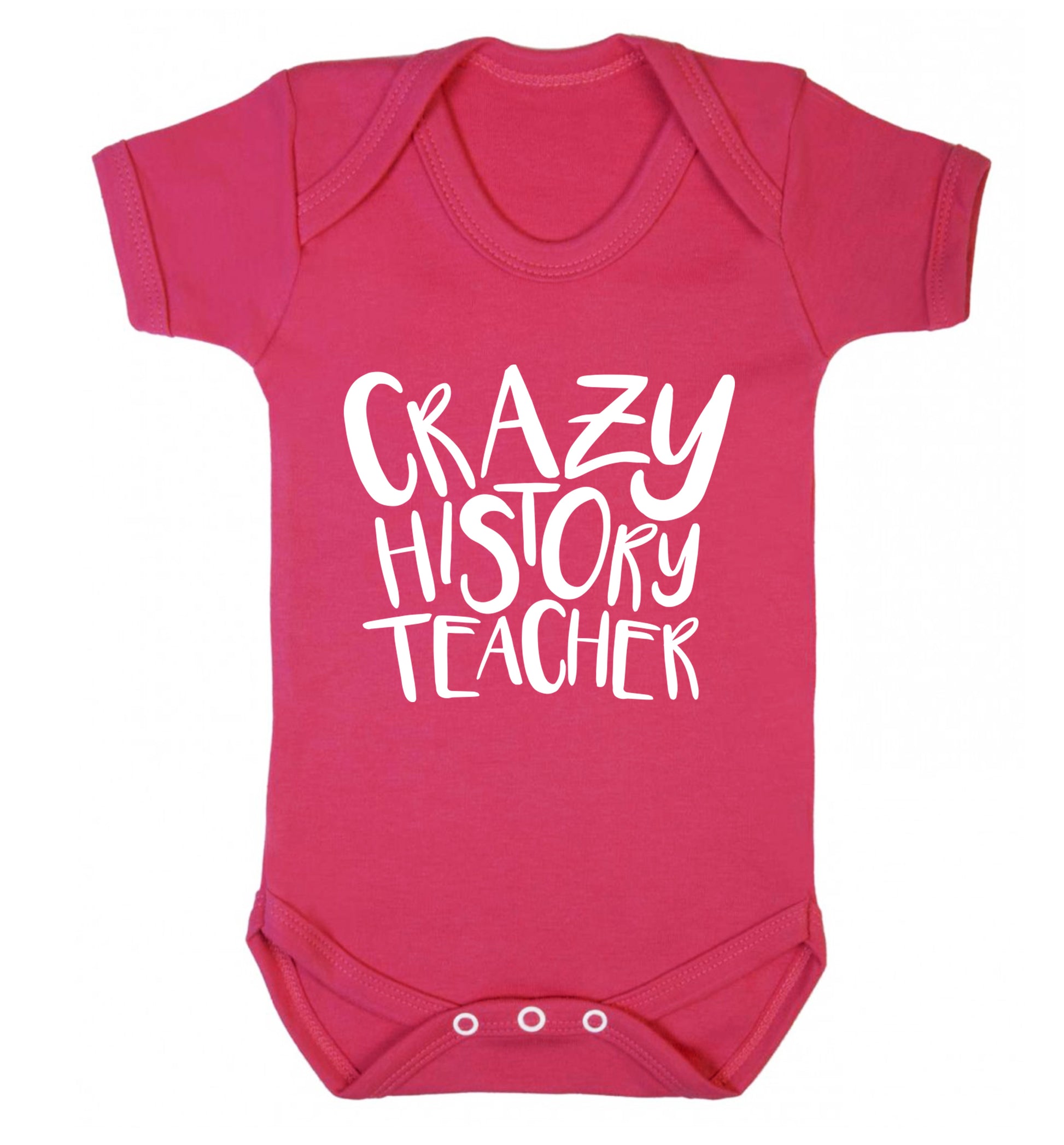 Crazy history teacher Baby Vest dark pink 18-24 months