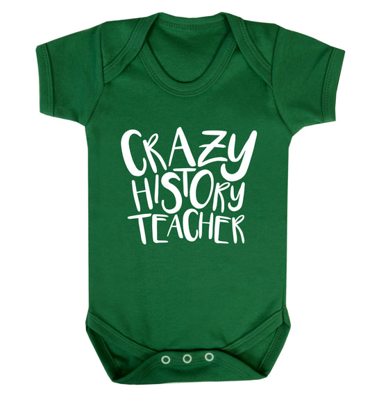 Crazy history teacher Baby Vest green 18-24 months