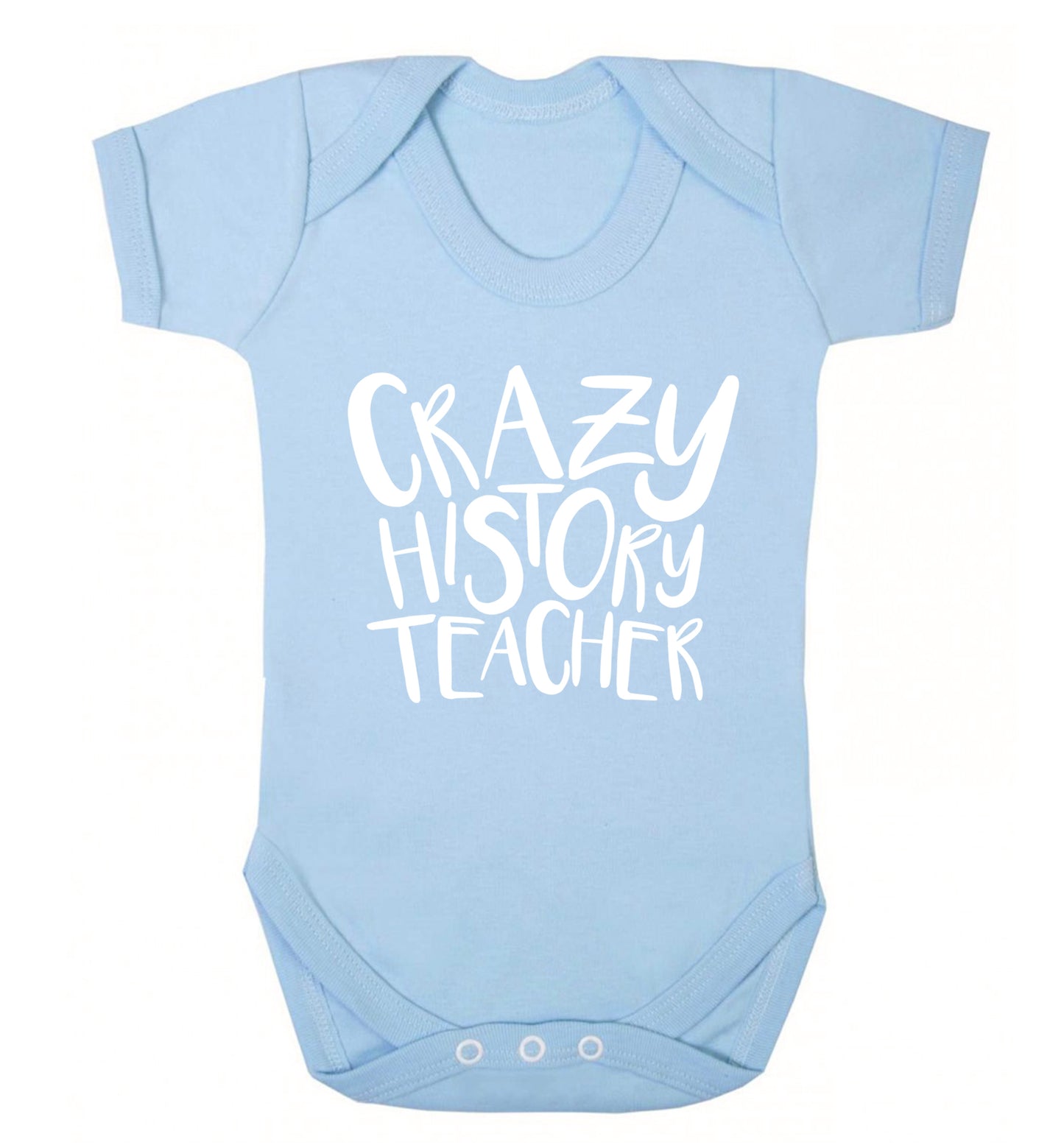 Crazy history teacher Baby Vest pale blue 18-24 months