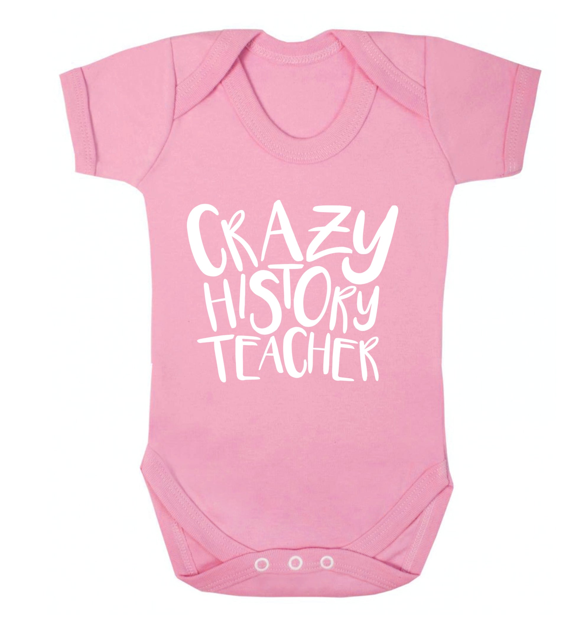 Crazy history teacher Baby Vest pale pink 18-24 months