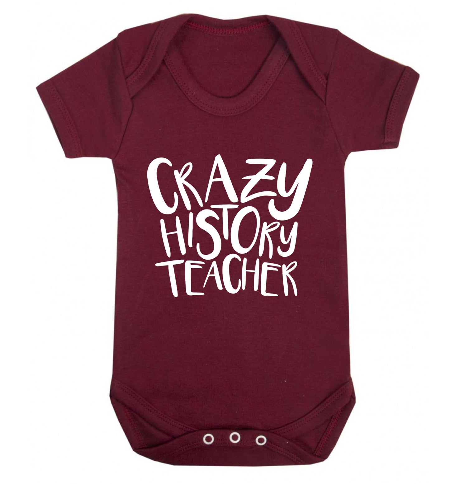 Crazy history teacher Baby Vest maroon 18-24 months