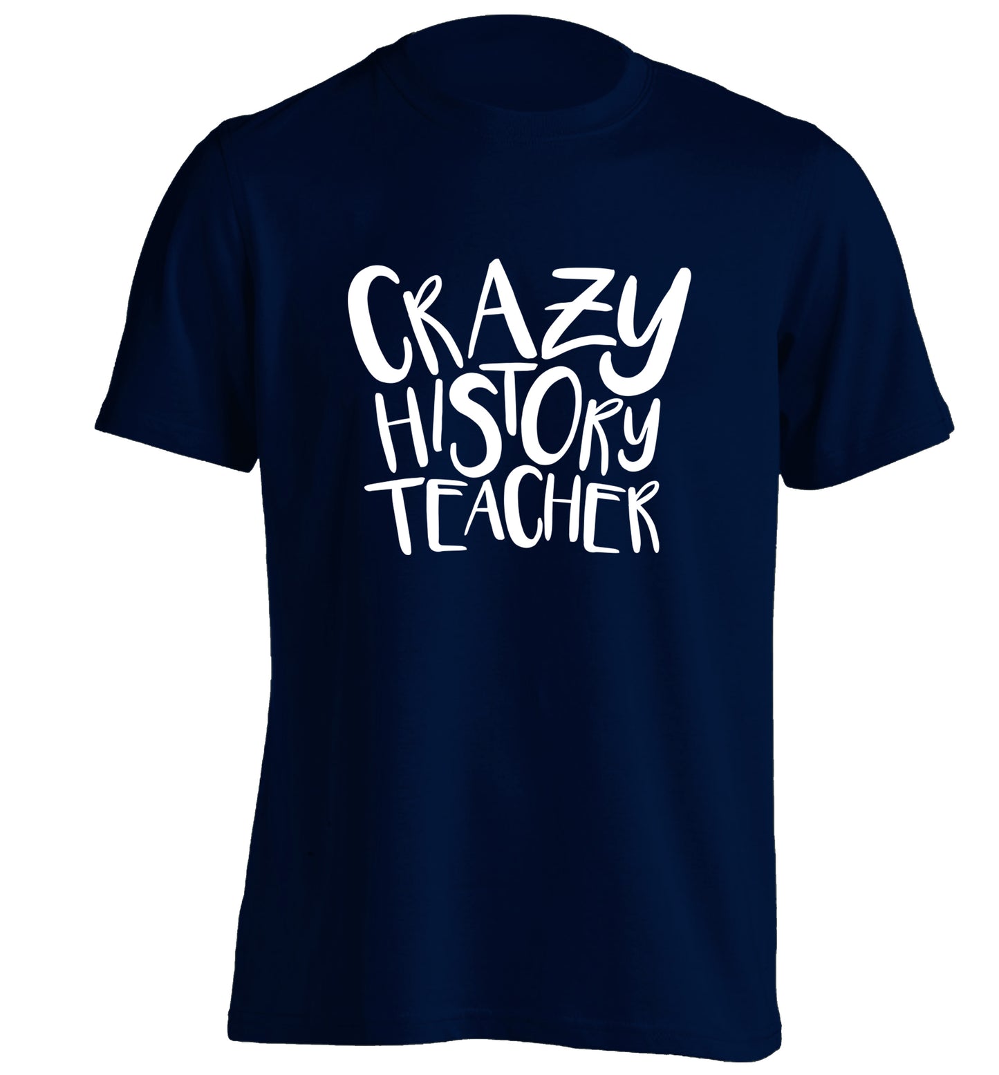 Crazy history teacher adults unisex navy Tshirt 2XL