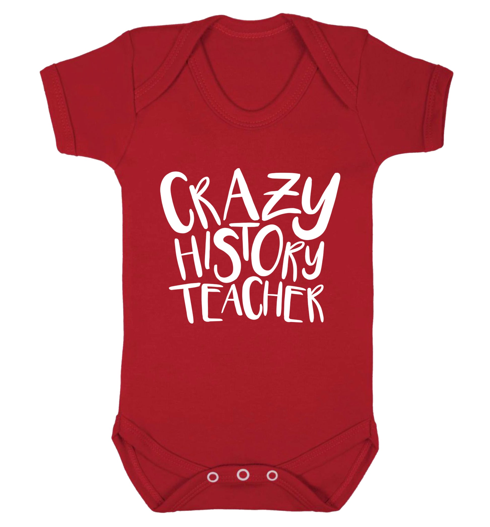 Crazy history teacher Baby Vest red 18-24 months