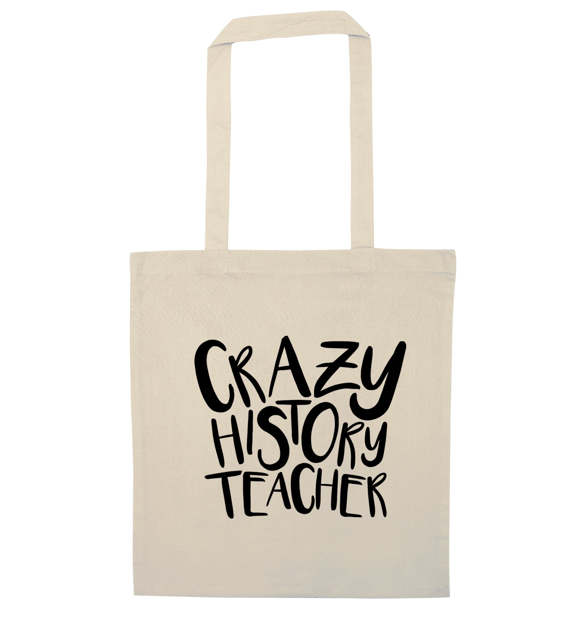 Crazy history teacher natural tote bag