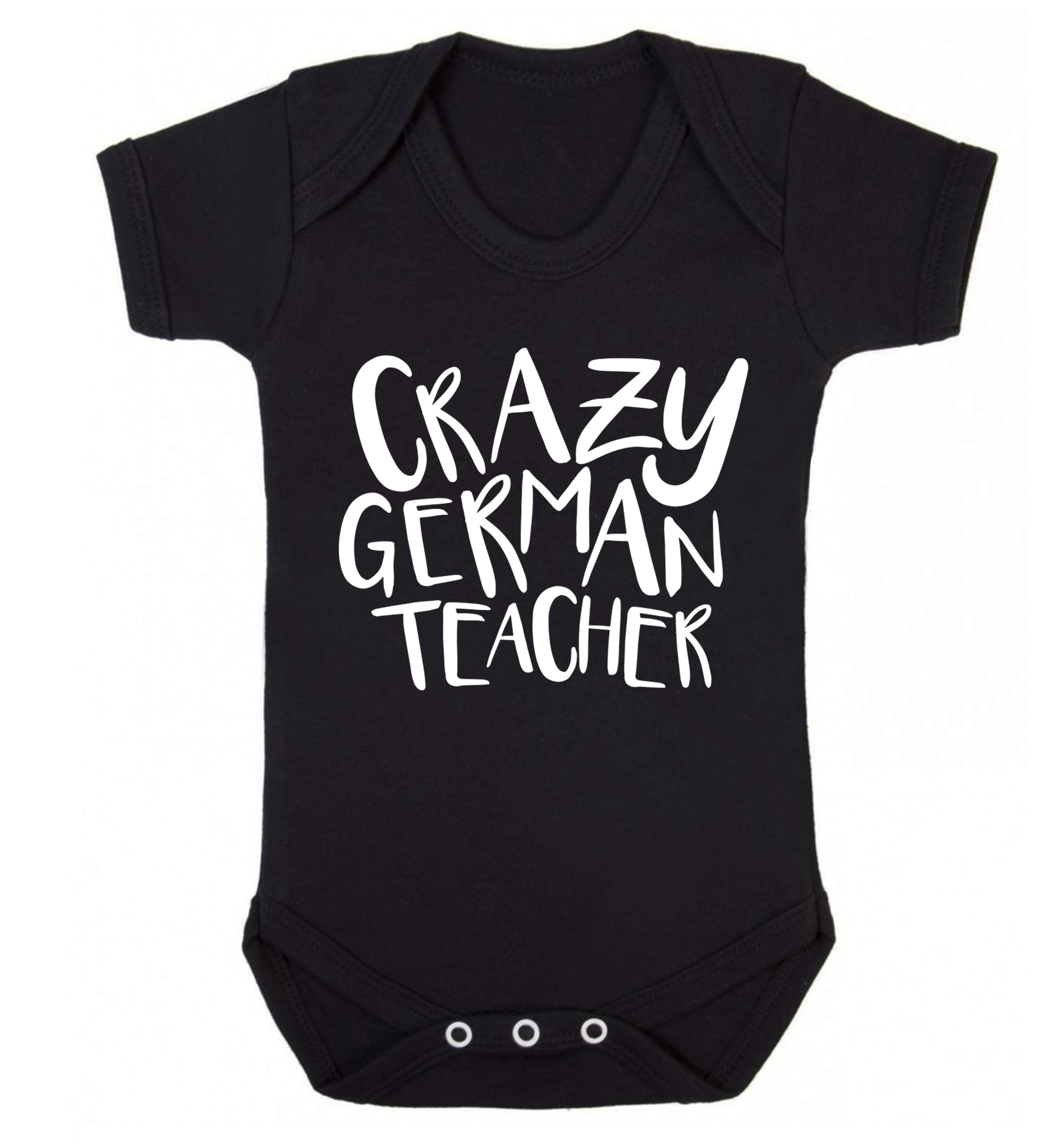 Crazy german teacher Baby Vest black 18-24 months