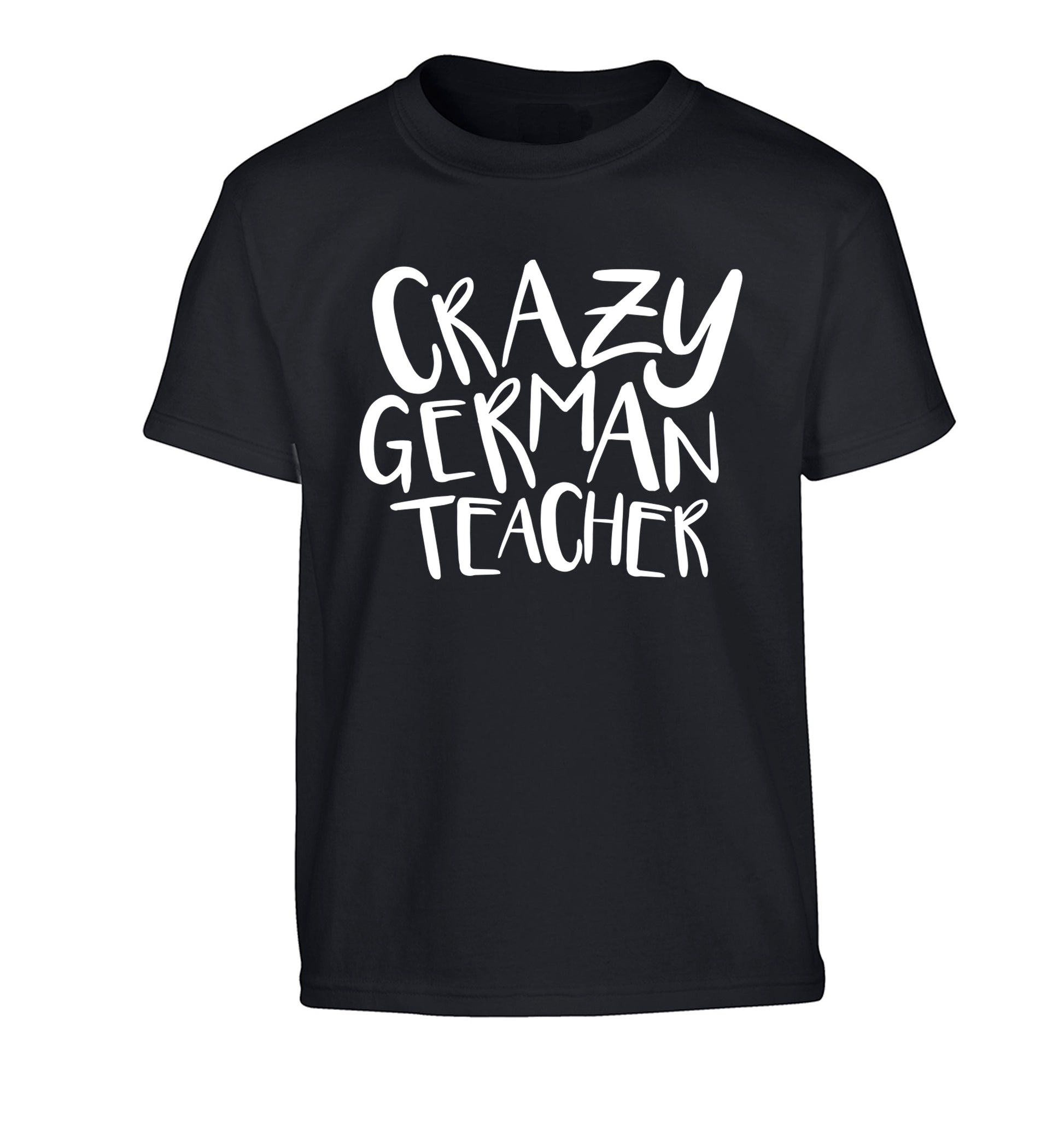 Crazy german teacher Children's black Tshirt 12-13 Years