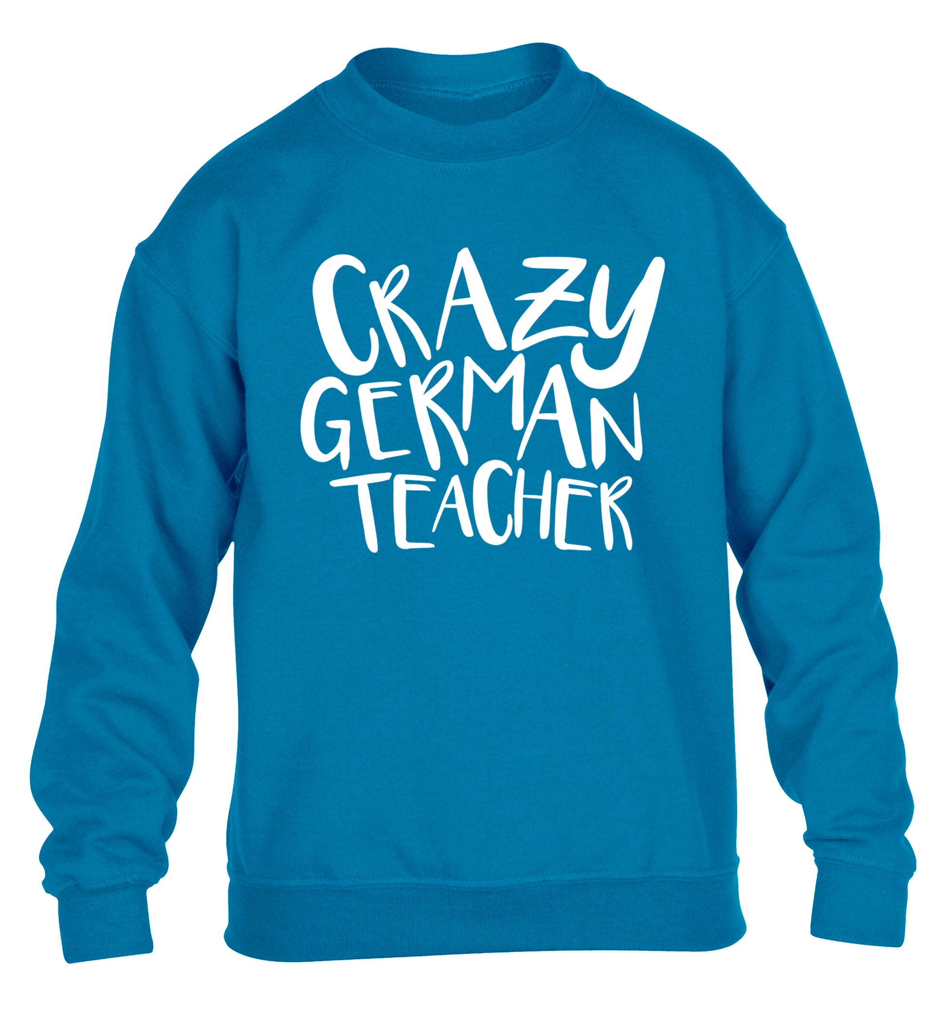 Crazy german teacher children's blue sweater 12-13 Years