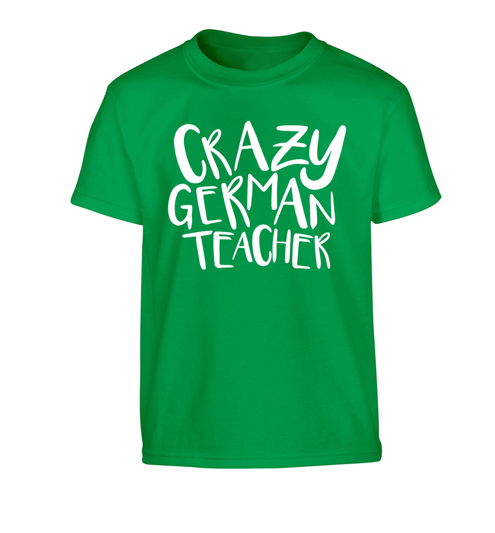 Crazy german teacher Children's green Tshirt 12-13 Years